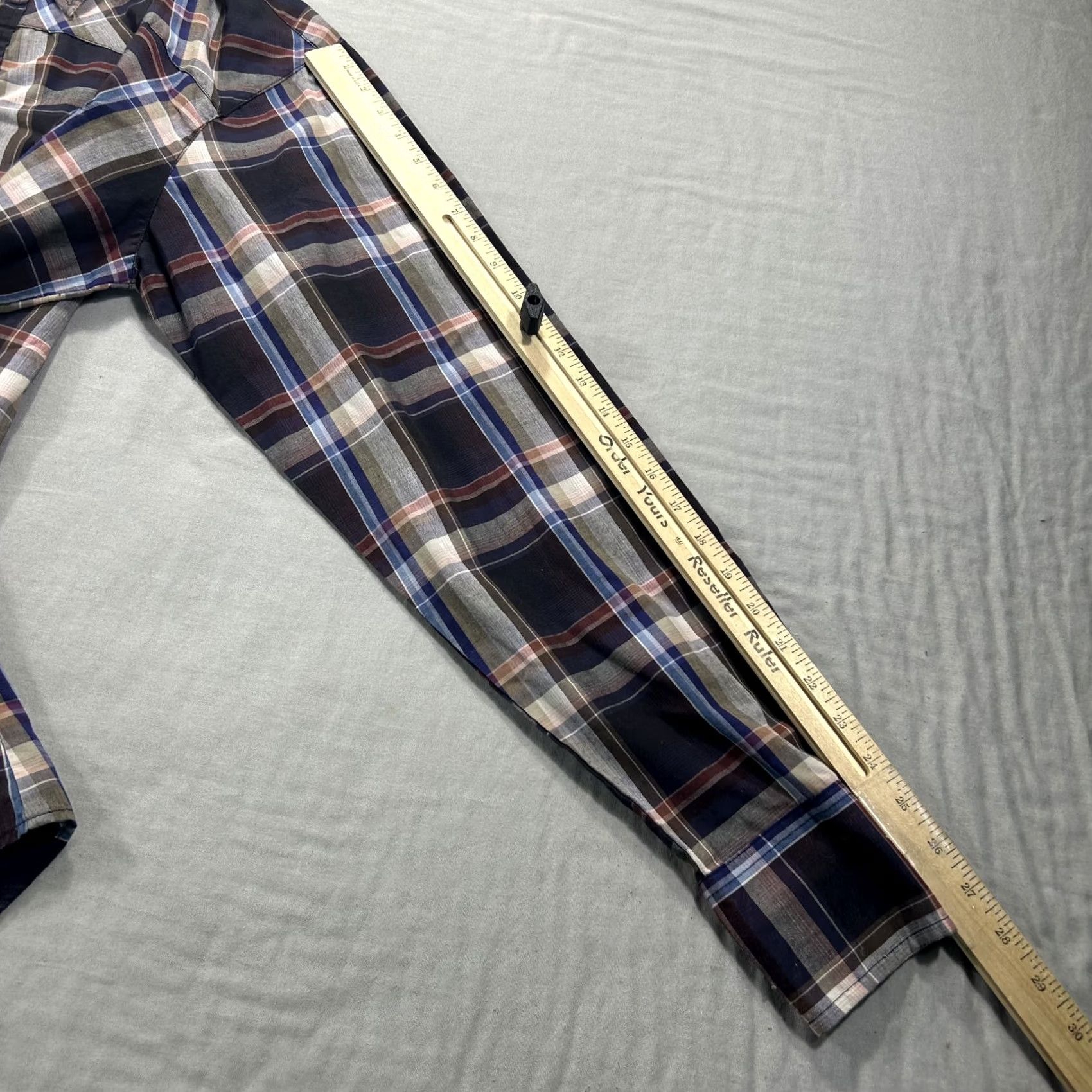 Vintage Bit & Bridle Shirt Mens Large Tall Blue Plaid Pearl Snap Western Cowboy Adult Size US L / EU 52-54 / 3 - 7 Thumbnail