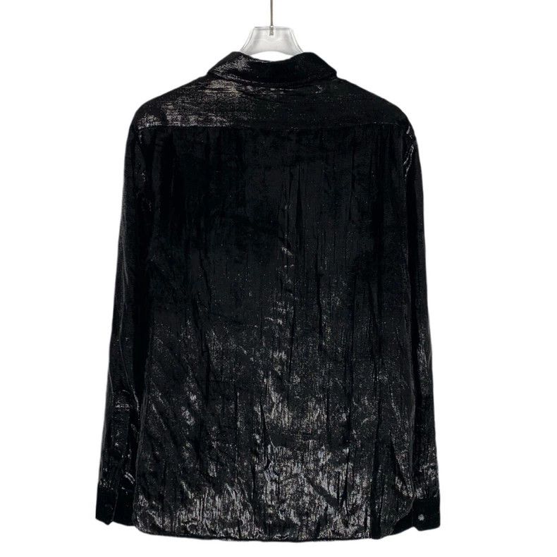 Gucci Gucci Black lapel mulberry silk long-sleeved shirt 2502-Nex Size US XXS / EU 40 - 2 Thumbnail