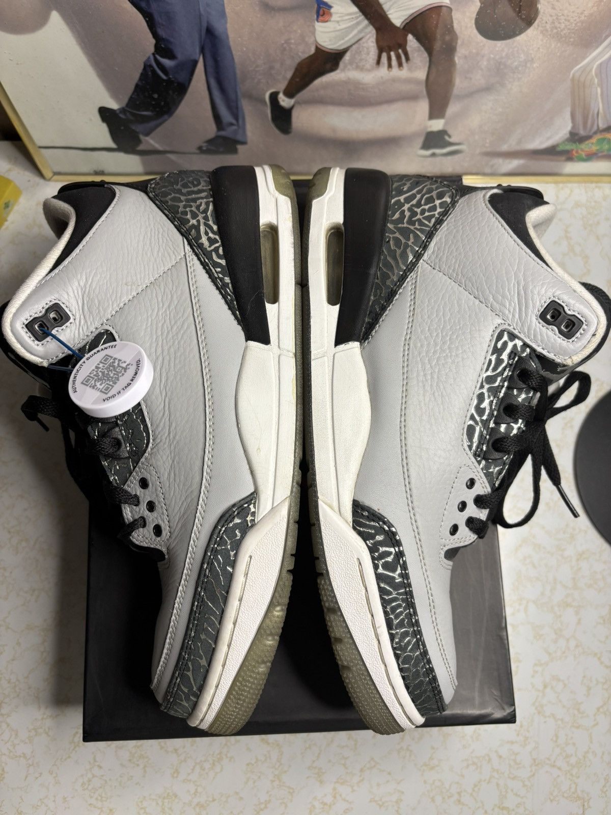 Jordan Brand Air Jordan 3 Retro Wolf Grey 2014 Size US 10 / EU 43 - 4 Thumbnail