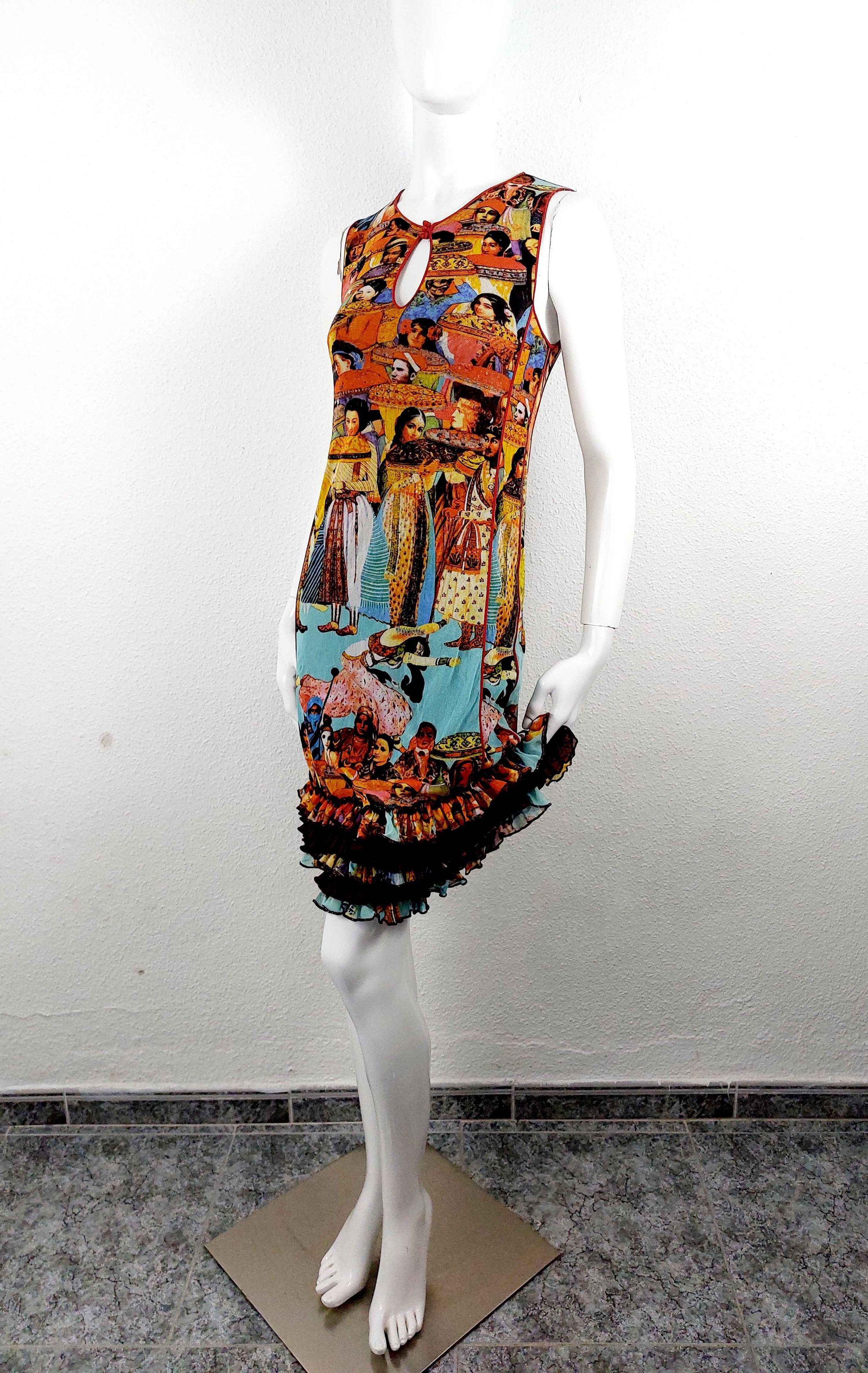 Jean Paul Gaultier Jean Paul Gaultier Asian Indian Faces People Ruffled Dress Size M / US 6-8 / IT 42-44 - 12 Thumbnail