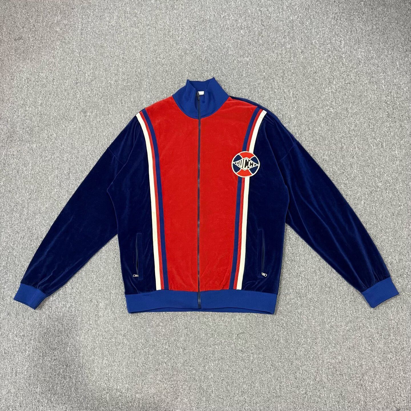 Gucci Gucci Flocked Red Blue Embroidered Jacket Size US L / EU 52-54 / 3 - 1 Thumbnail
