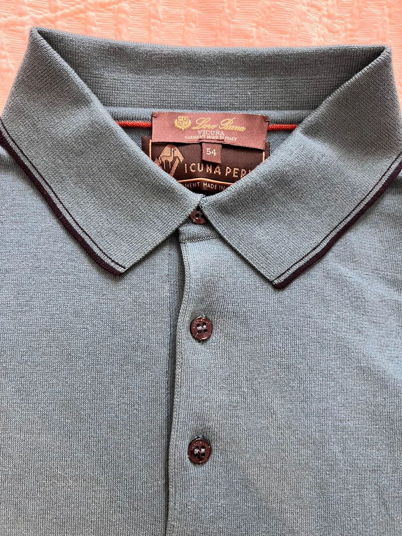 Loro Piana LORO PIANA Men's Polo shirt knitted shirt Size US XXL / EU 58 / 5 - 2 Thumbnail