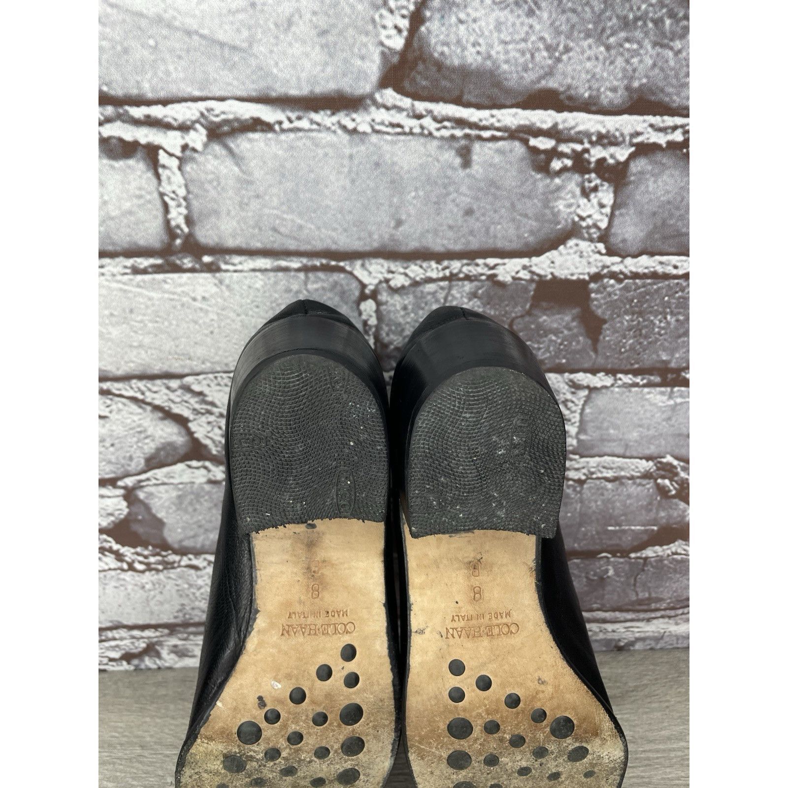 Cole Haan Cole Haan Black Leather Heel Italy Italian Loafers Shoes Wom Size US 8 / IT 38 - 22 Thumbnail