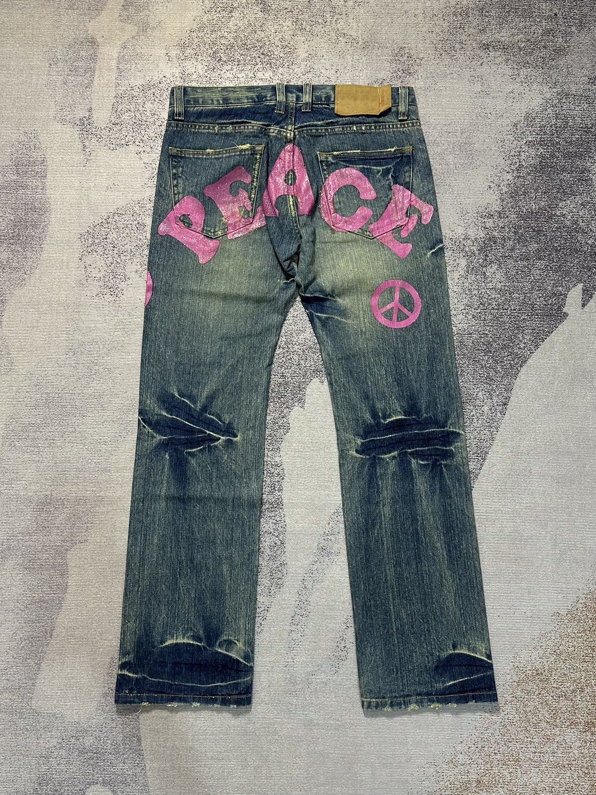 Kapital RERE Peace Distressed & Repaired Denim Y2k Style Size US 32 / EU 48 - 2 Thumbnail