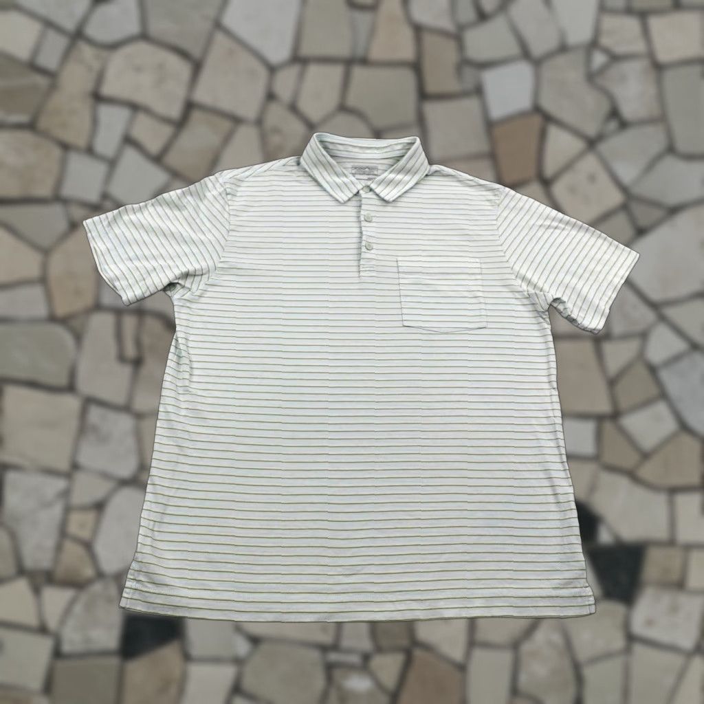 Patagonia Patagonia Polo Shirt Mens Medium Green Striped Pocket Organic Cotton Lightweight Size US M / EU 48-50 / 2 - 1 Thumbnail