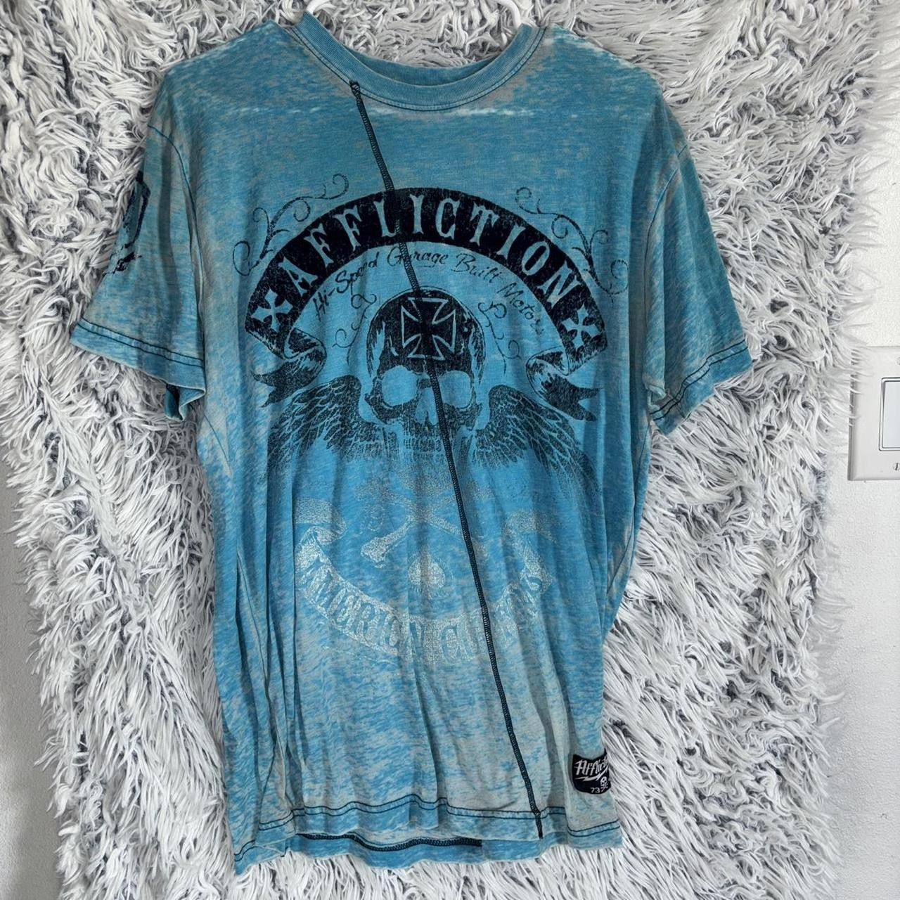Affliction Affliction blue and black skull shirt men's size M Size US M / EU 48-50 / 2 - 1 Thumbnail