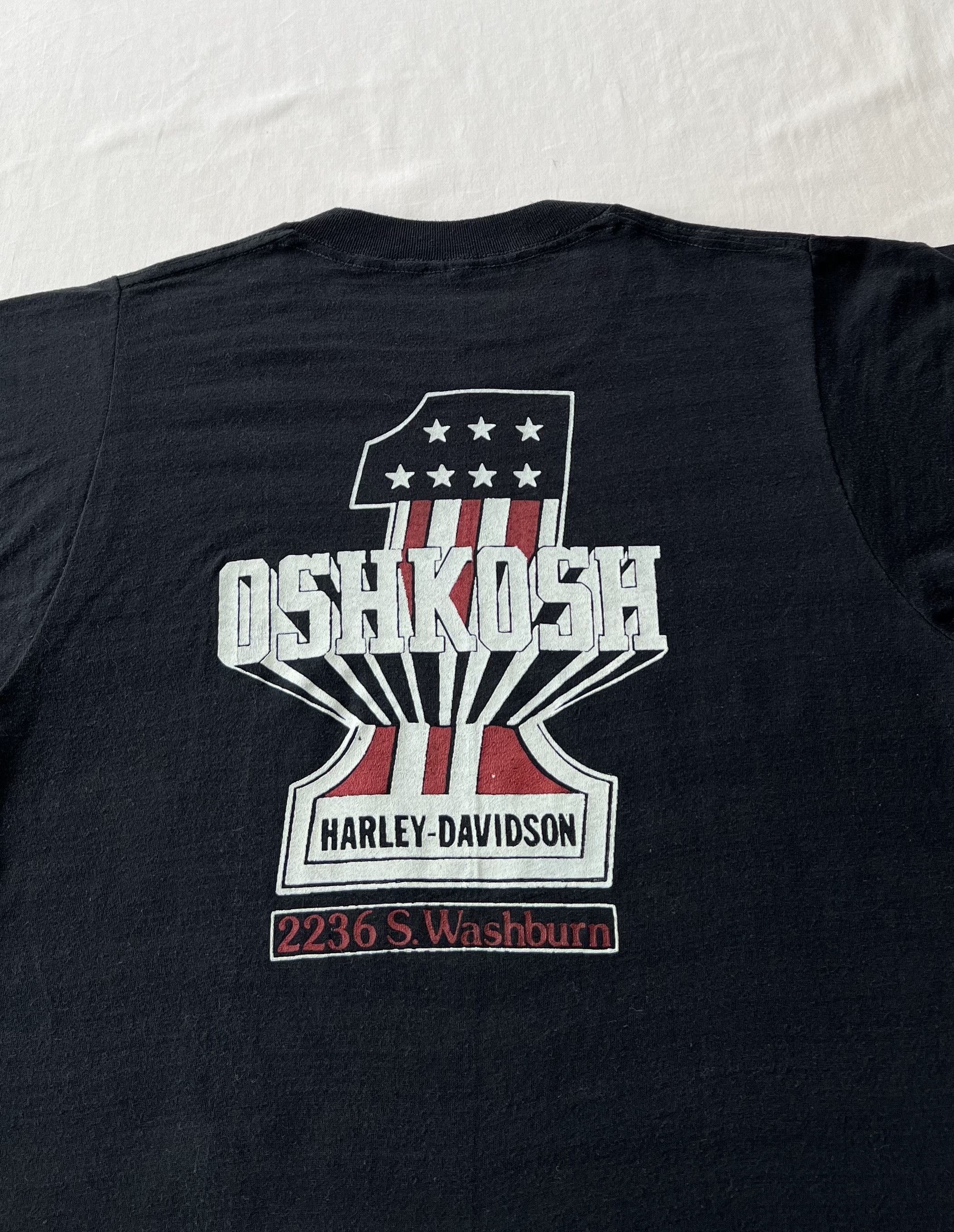 Harley Davidson Vintage 70s 80s Harley Davidson Oshkosh Wisconsin USA Tshirt Size US S / EU 44-46 / 1 - 13 Thumbnail