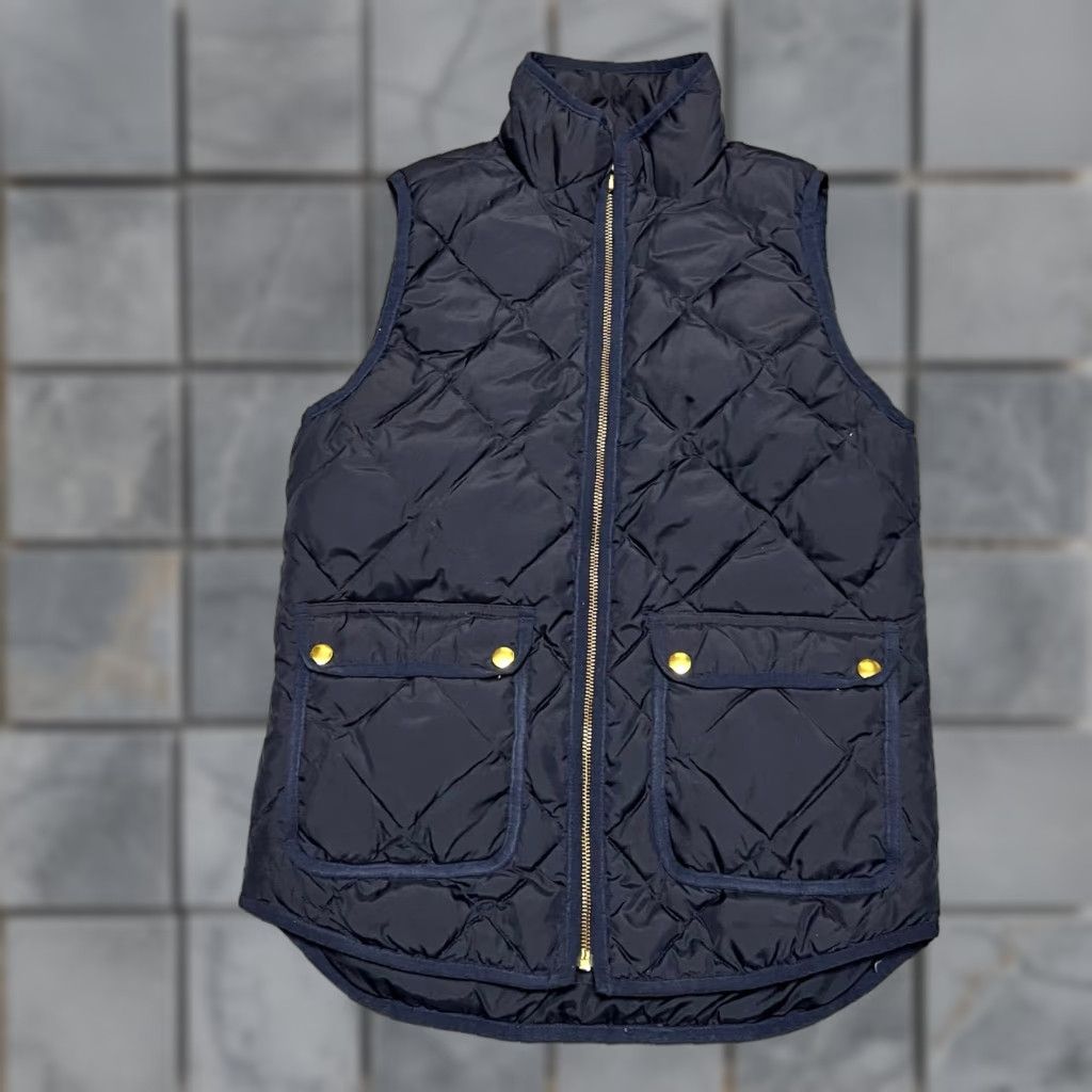 J.Crew VINTAGE J. Crew Vest Womens XXS Excursion Quilted Puffer Jacket Navy Blue Down Size XXS / US 00 / IT 34 - 1 Thumbnail