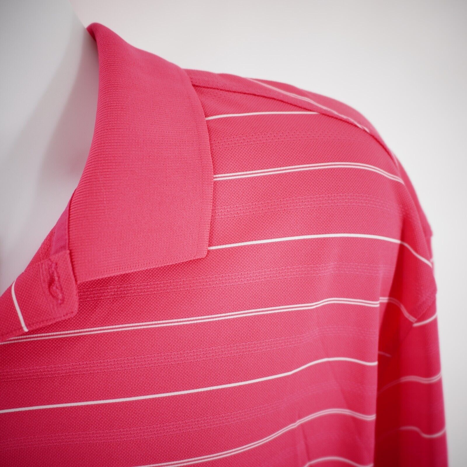 Nike Nike Golf Dri-Fit Pink Striped Polyester XL Short Sleeve Pol Size US XL / EU 56 / 4 - 3 Thumbnail