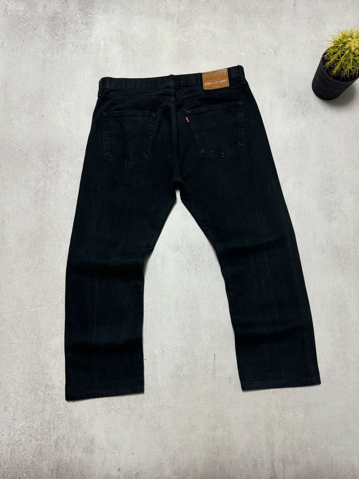 Levi's × Vintage Vintage Levis 501 Jeans Denim Pants Black Baggy Straight 90s Size US 34 / EU 50 - 8 Thumbnail