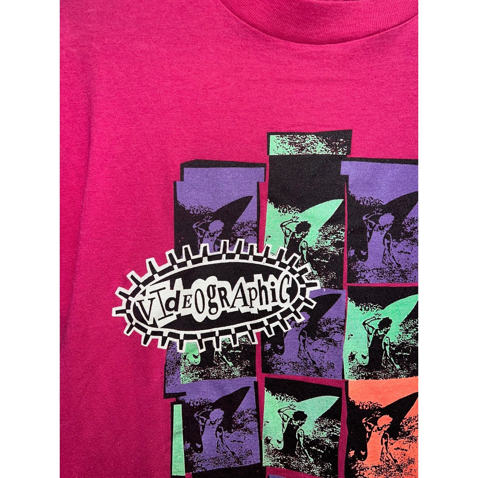 Vintage Vintage Surf Shirt Sun Sportswear Videographic Video Pink L Size US L / EU 52-54 / 3 - 2 Thumbnail