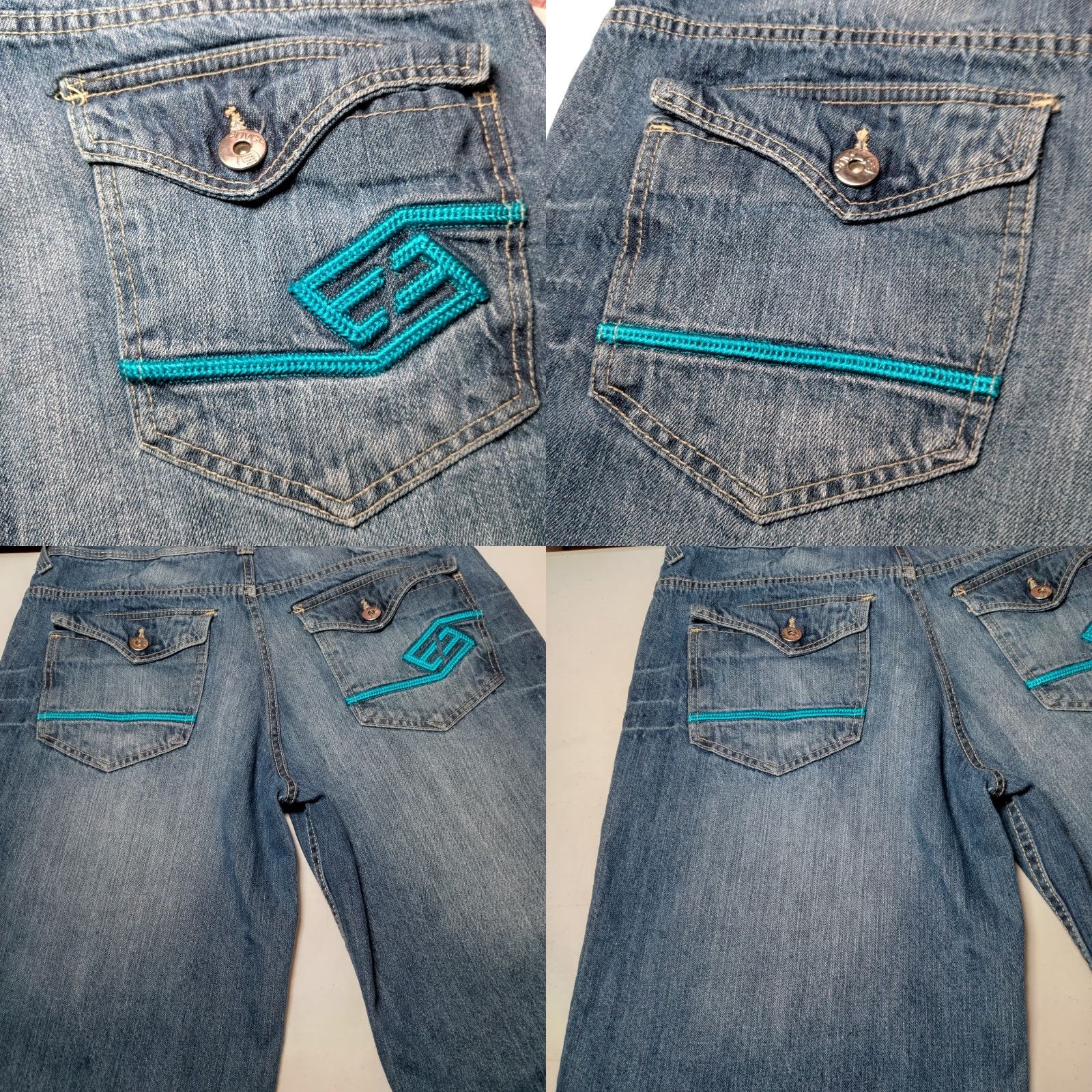 Enyce VINTAGE ENYCE Men's Jean Shorts 36 Relaxed Fit Blue Denim Streetwear Casual Wide Leg Jorts Size US 36 / EU 52 - 8 Thumbnail