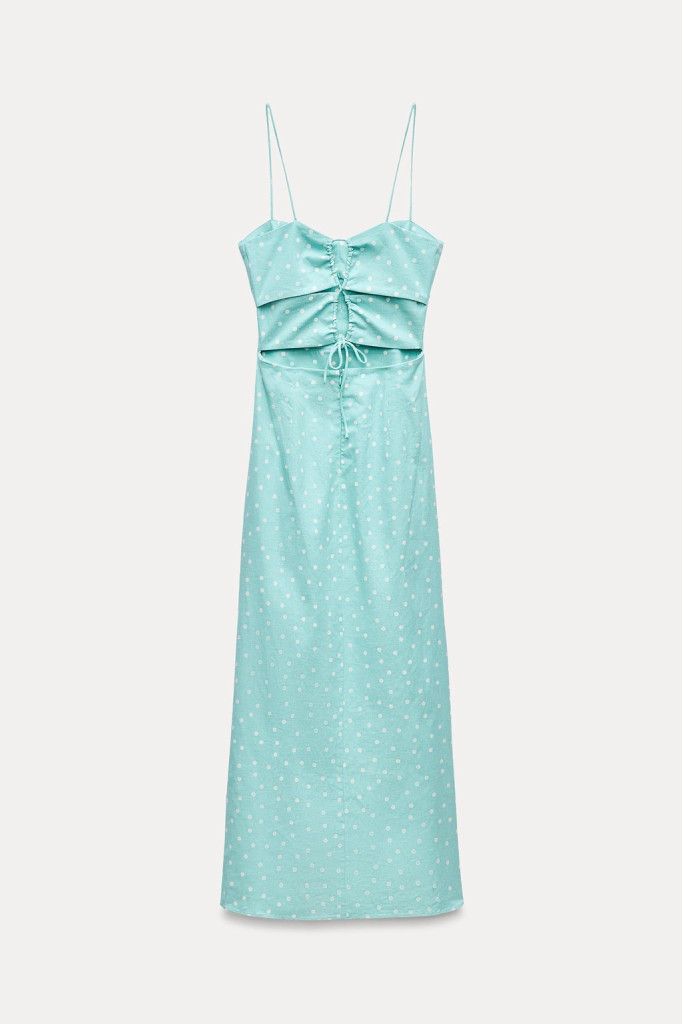 Zara Zara Linen blend polka dot midi dress Size S Size S / US 4 / IT 40 - 6 Thumbnail