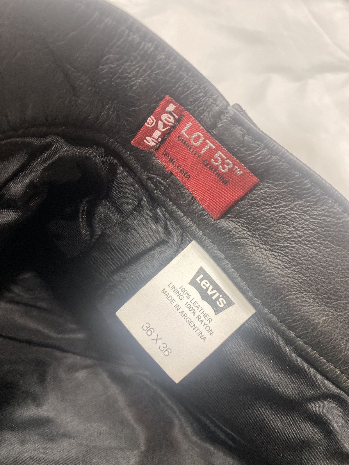 Genuine Leather × Levi's × Vintage Rare VTG Levis Lot 53 Leather Pants Limited Roswell Edition Size US 36 / EU 52 - 9 Thumbnail