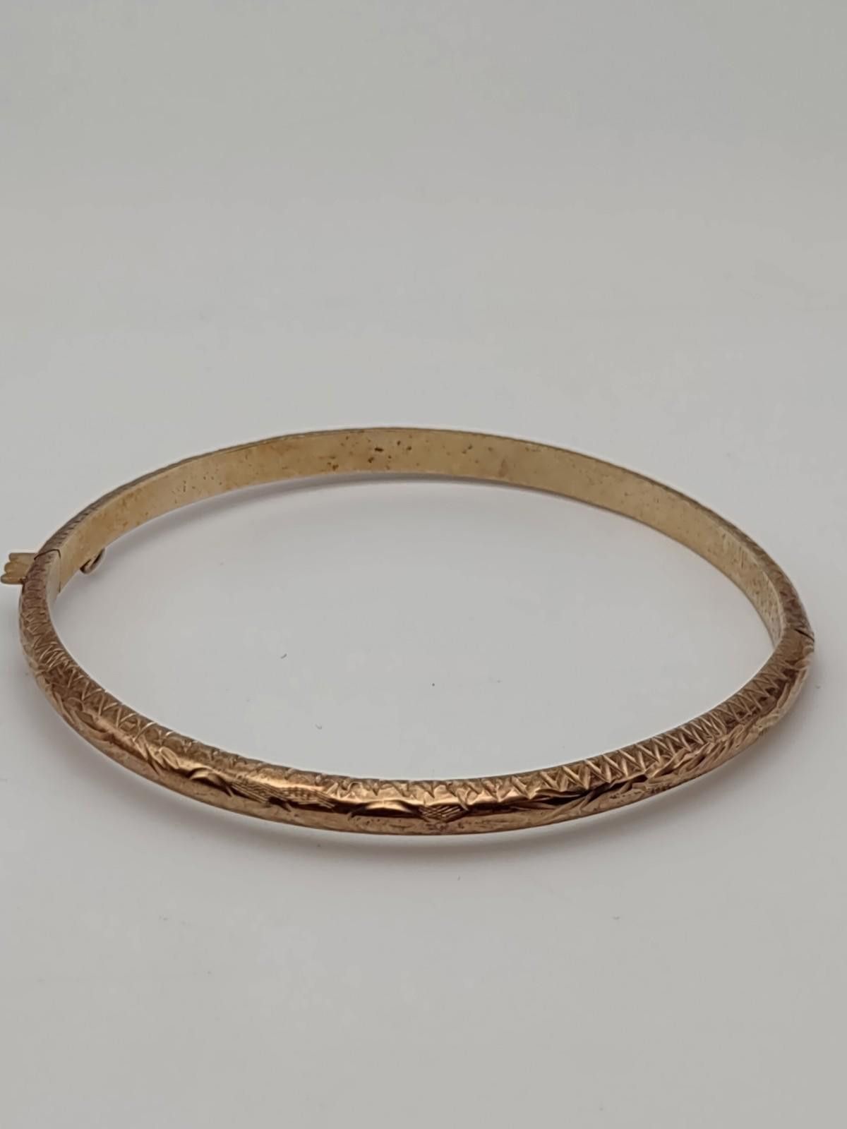 The Unbranded Brand Vintage Sterling Silver Hinged Bangle Bracelet 925 Etched Size ONE SIZE - 2 Thumbnail
