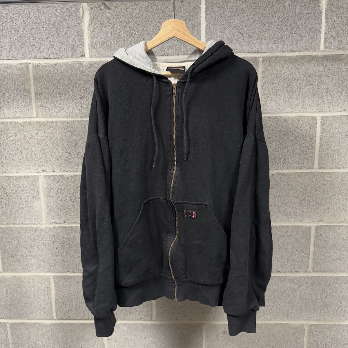 Vintage Thrashed Faded Dickies Thermal Lined Zip Hoodie ERD Grunge Size US XXL / EU 58 / 5 - 1 Thumbnail