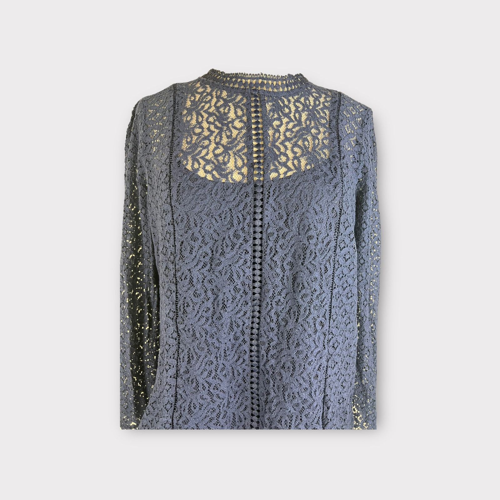 Gap Gap | Eyelet Lace Mock Neck Blouse | Medium Size M / US 6-8 / IT 42-44 - 7 Thumbnail
