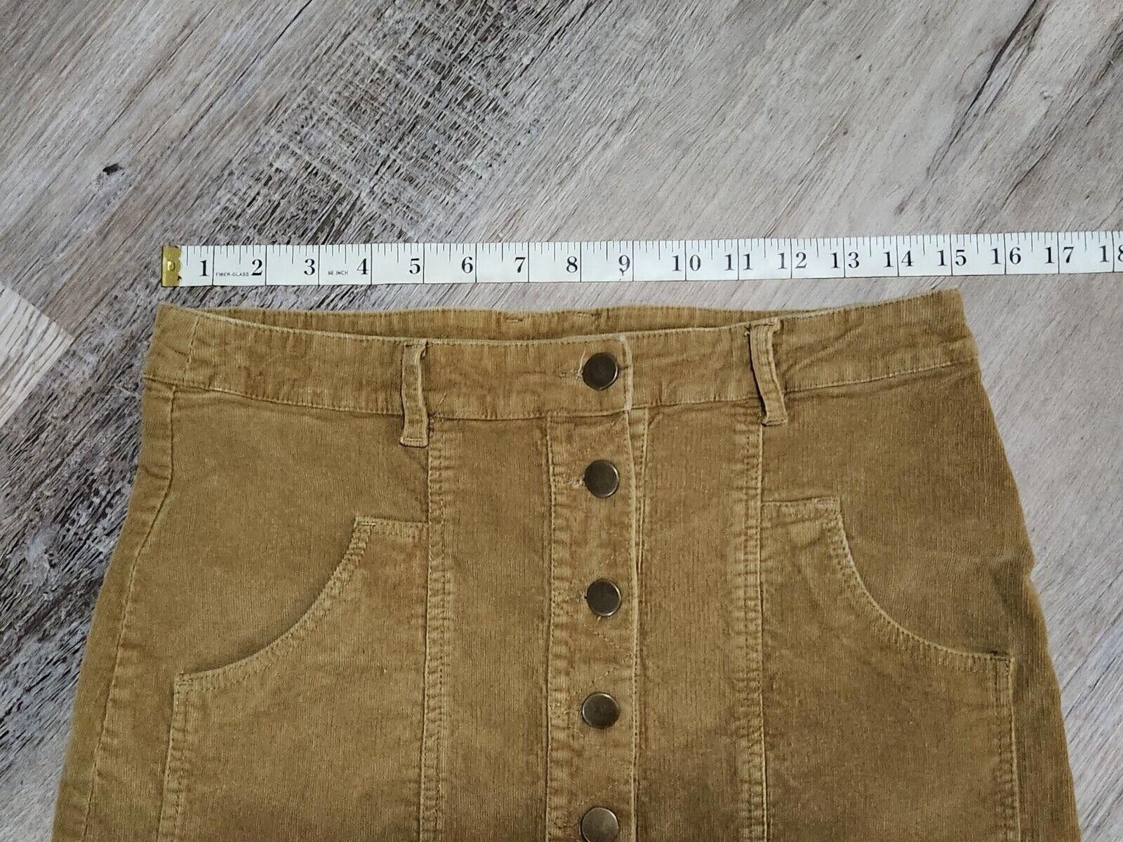 Designer Altar'd State Skirt Brown Large Stretch Mini Corduroy Size 36" / US 14 / IT 50 - 5 Thumbnail