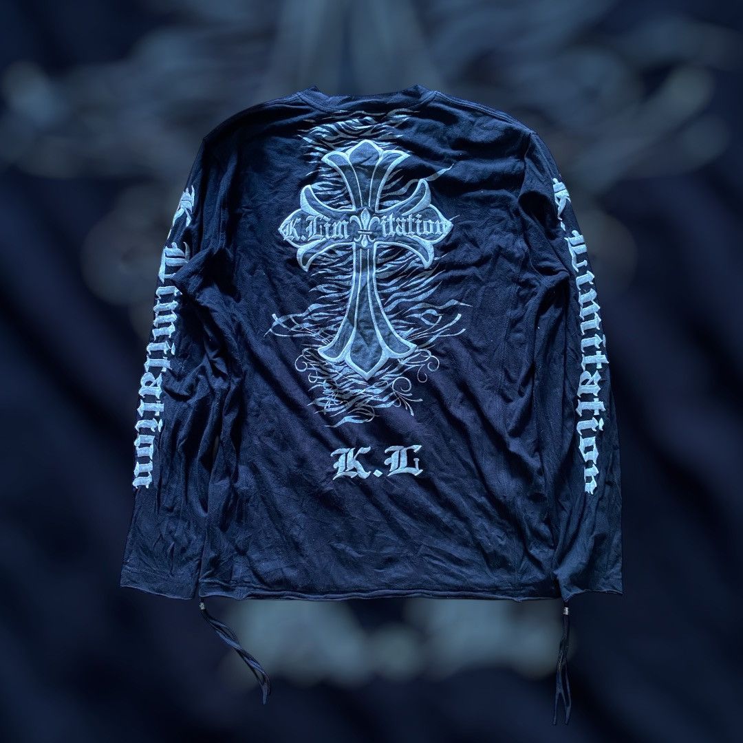 If Six Was Nine × Japanese Brand × Le Grande Bleu (L.G.B.) Japanese k.limitation cross embroidery longsleeve tshirt Size US L / EU 52-54 / 3 - 2 Thumbnail