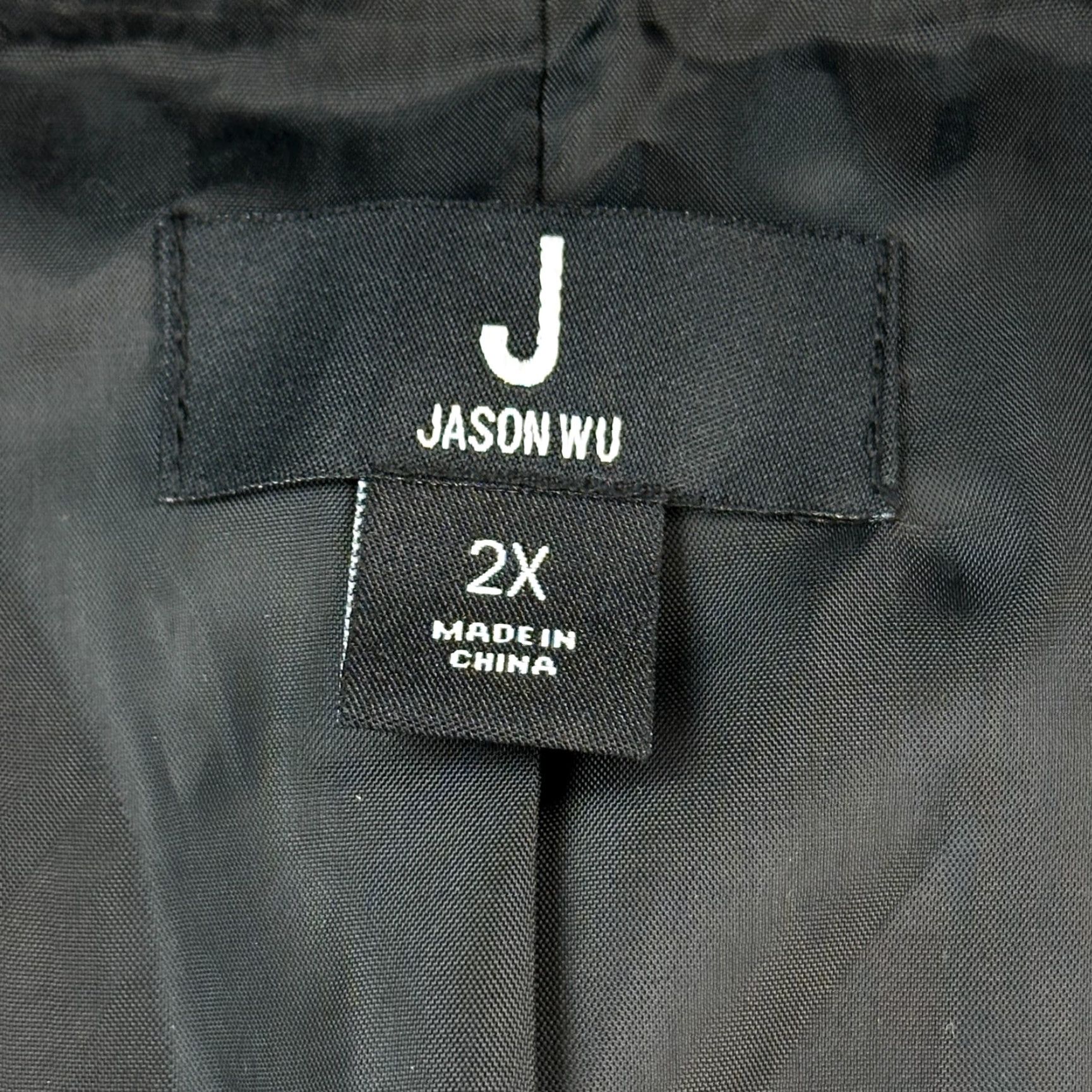 Jason Wu Jason Wu Jacket Women's 2X Black Abstract Floral Full Zip Lightweight Bomber Shirt Size XXL / US 16-18 / IT 52-54 - 6 Thumbnail