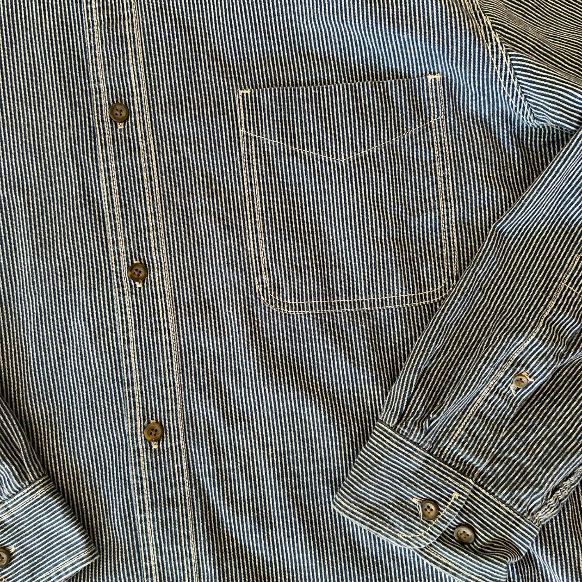 Vintage Vintage St. Johns Bay Striped Denim Workwear Button Down Shi Size US XL / EU 56 / 4 - 3 Thumbnail