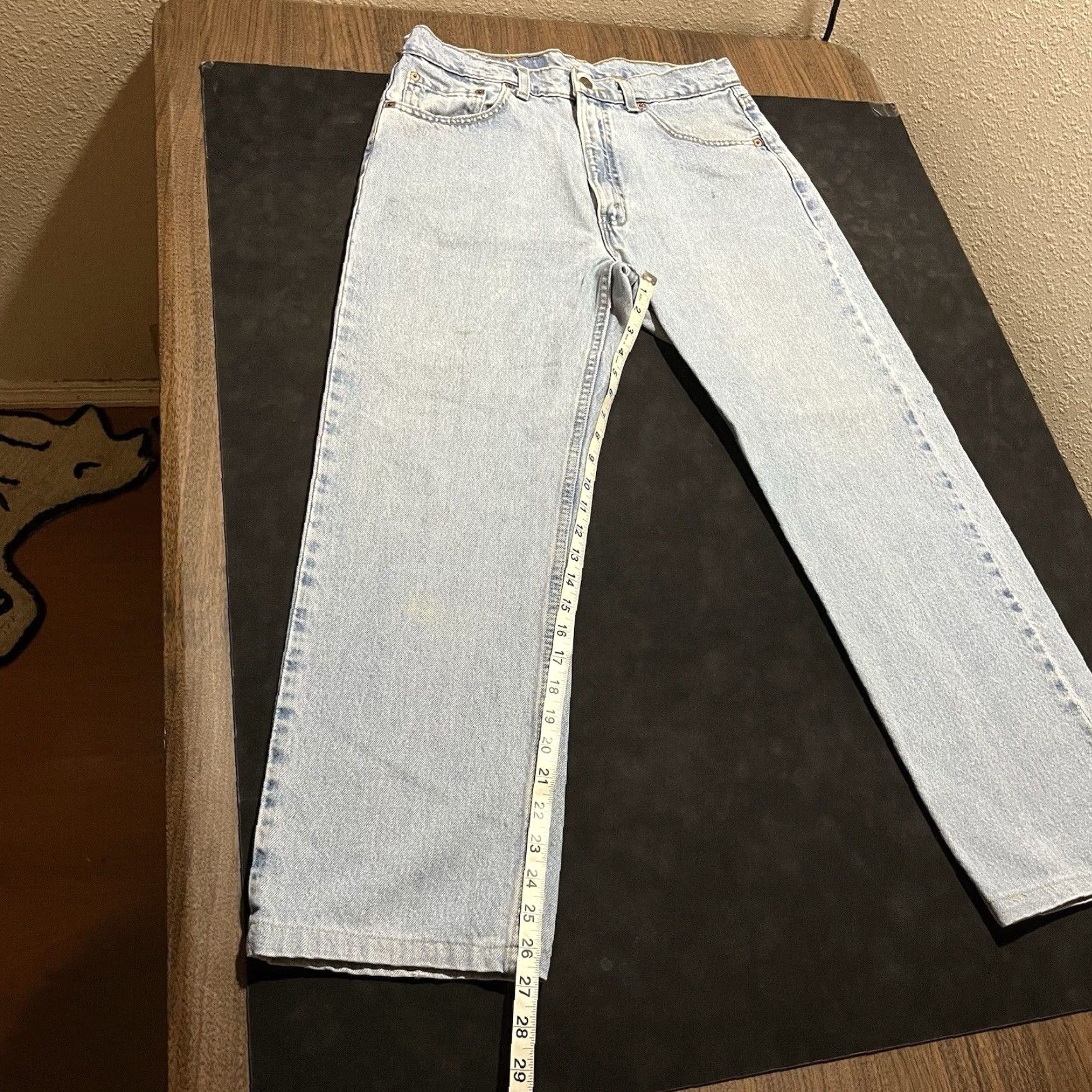 VINTAGE Levi's Jeans 32x27 505 Stonewash Distress Straight 90s Mens Jeans