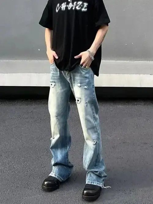 Japanese Brand Ripped Jeans for Men Street Slim Size US 30 / EU 46 - 1 Thumbnail