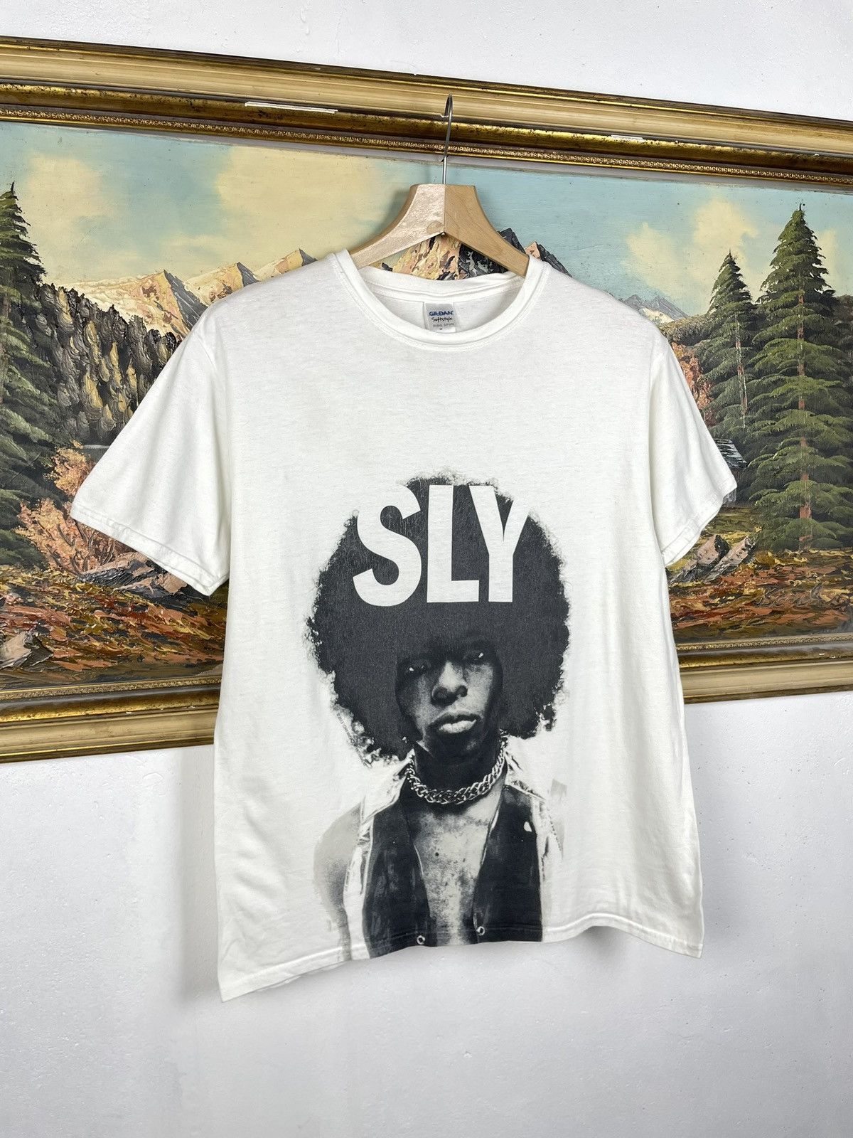 Vintage SLY The Family Stone Men Portrait Vintage Y2k White Tee Band Size US M / EU 48-50 / 2 - 3 Thumbnail
