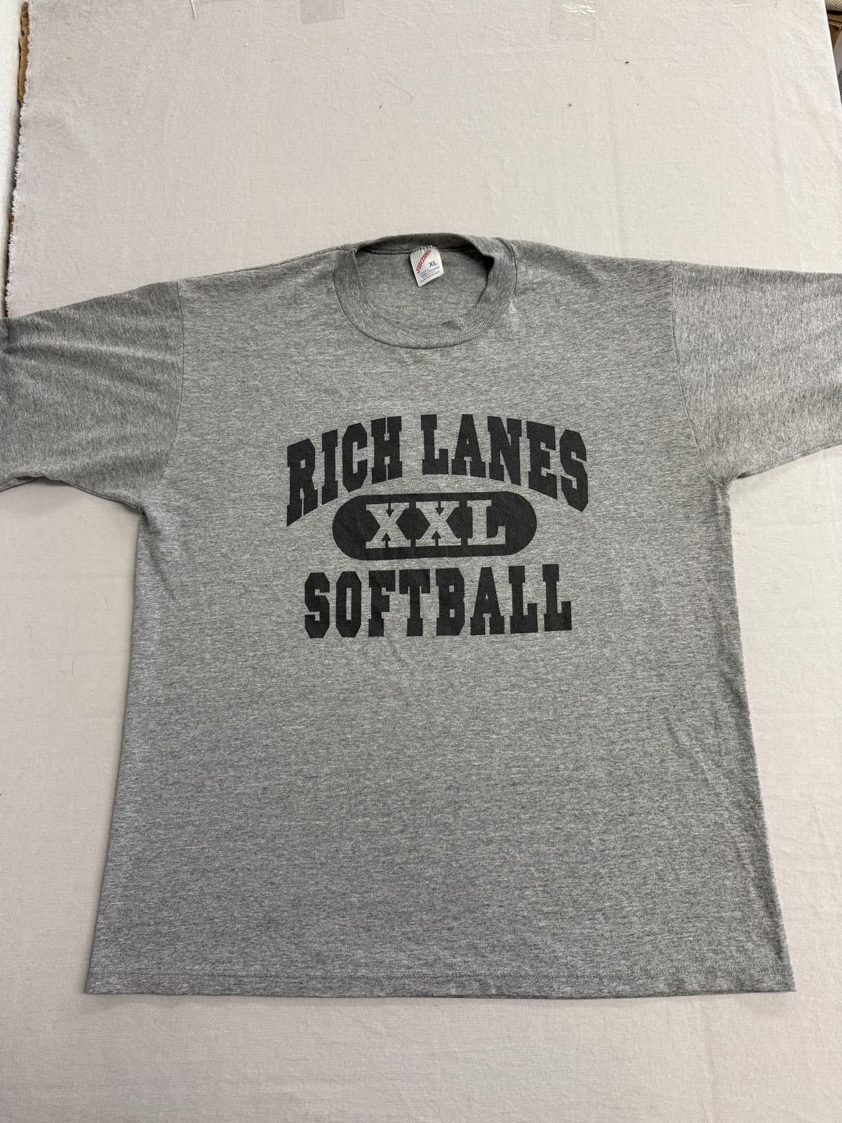 Jerzees Vintage Rich Lanes Softball T-shirt #7 Made in USA Tee XL Size US XL / EU 56 / 4 - 1 Thumbnail