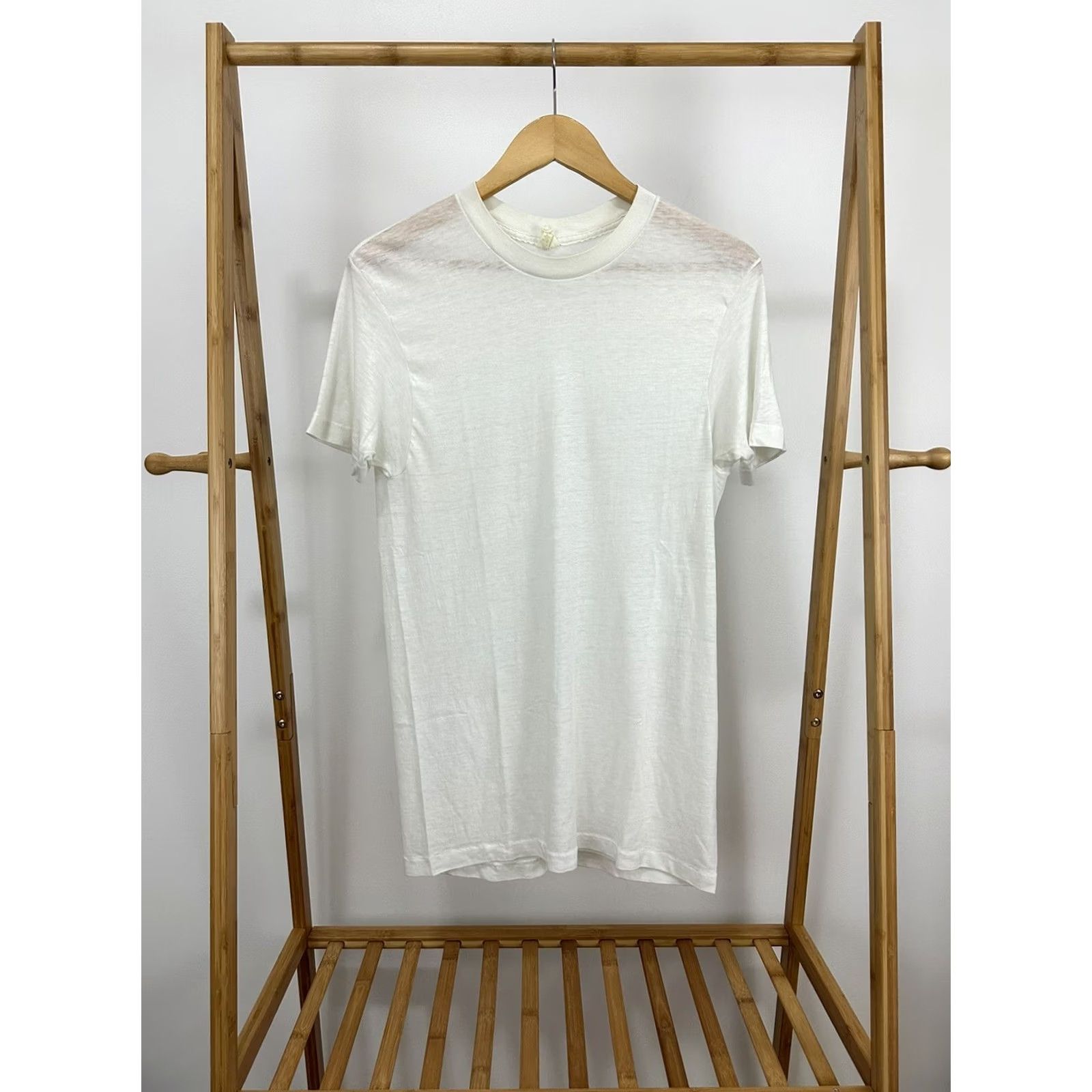 Vintage VTG 70s Brut 33 Burnout Paper Thin Worn WIP Single Stitch T-Shirt L White Mens Shirt Size US L / EU 52-54 / 3 - 2 Thumbnail