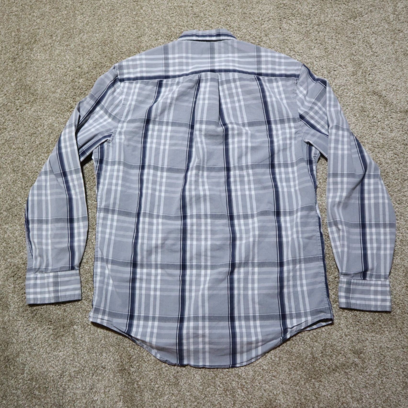 U.S. Polo Assn. US Polo Assn. Shirt Button-Up Plaid Gray/Navy Men Small Size S Color Multicolor Modern Classic Size US S / EU 44-46 / 1 - 7 Thumbnail