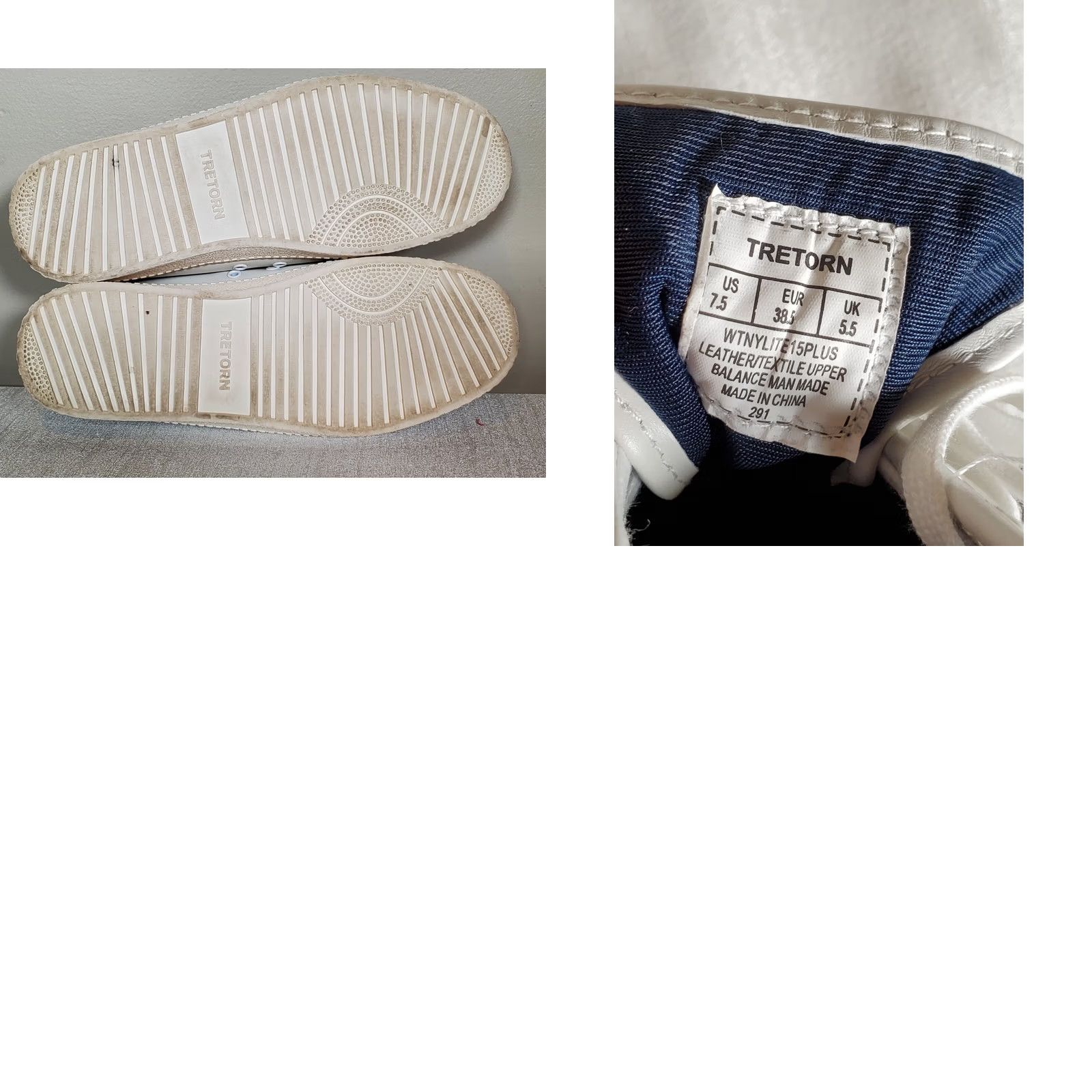 Tretorn Tretorn Nylite Plus Sneaker White Leather Velvet Navy Logo Womens US 7.5, 5.5 UK Size US 6 / IT 36 - 9 Thumbnail