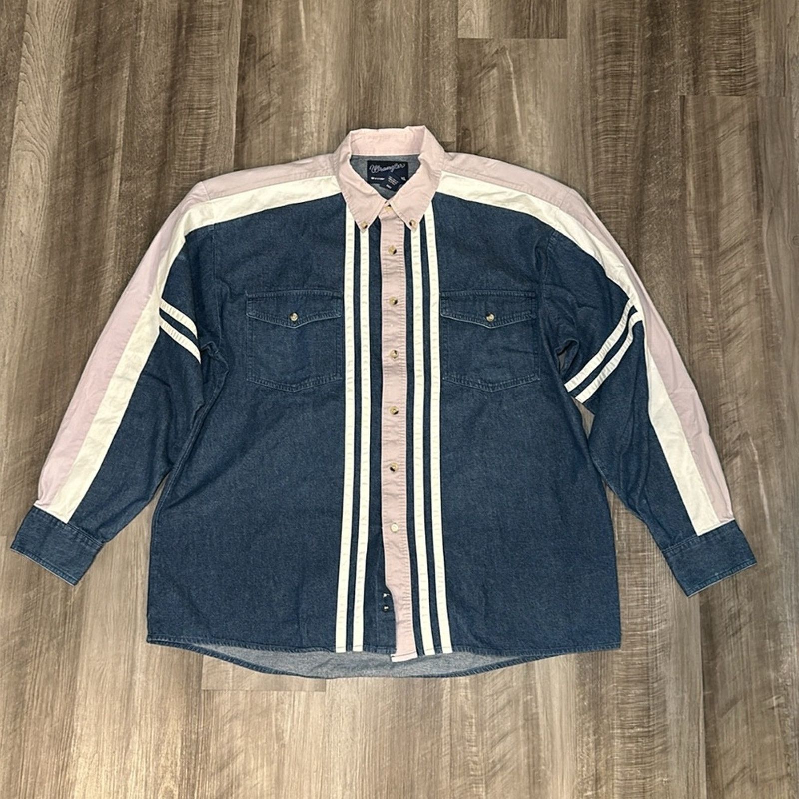 Wrangler Wrangler Vintage Western Denim Long Sleeve Button Down - XL Size US XL / EU 56 / 4 - 2 Thumbnail