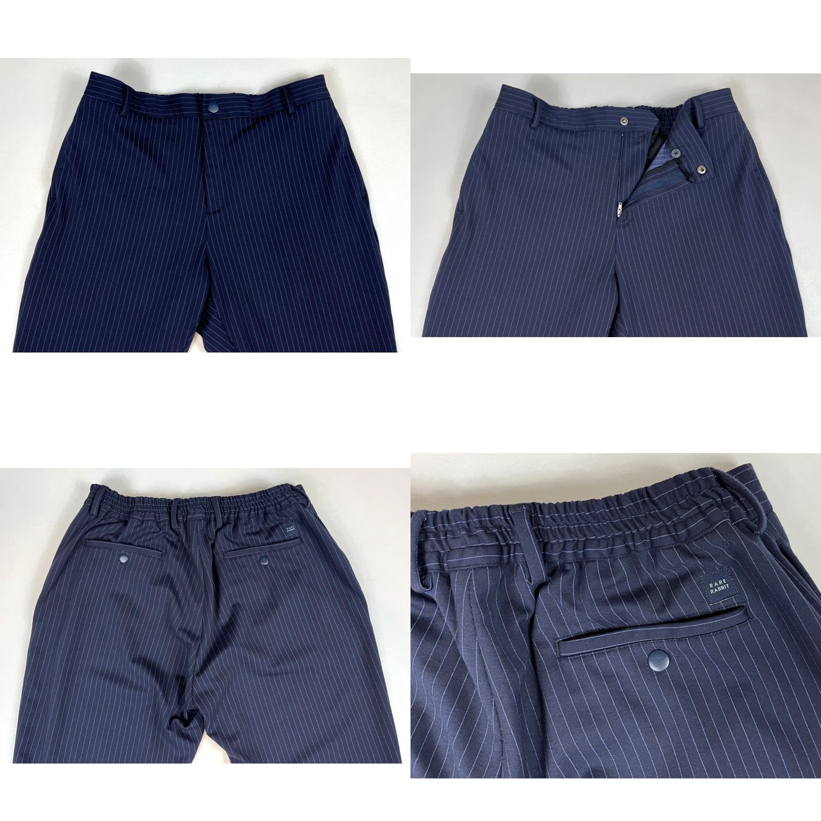 Vintage Rare Rabbit Ander Classic Pin Stripe Trousers Navy 36 Men’s Regular Size 36 Inches Inseam 31" Slim/Stretch Chino Pants Size US 36 / EU 52 - 8 Thumbnail