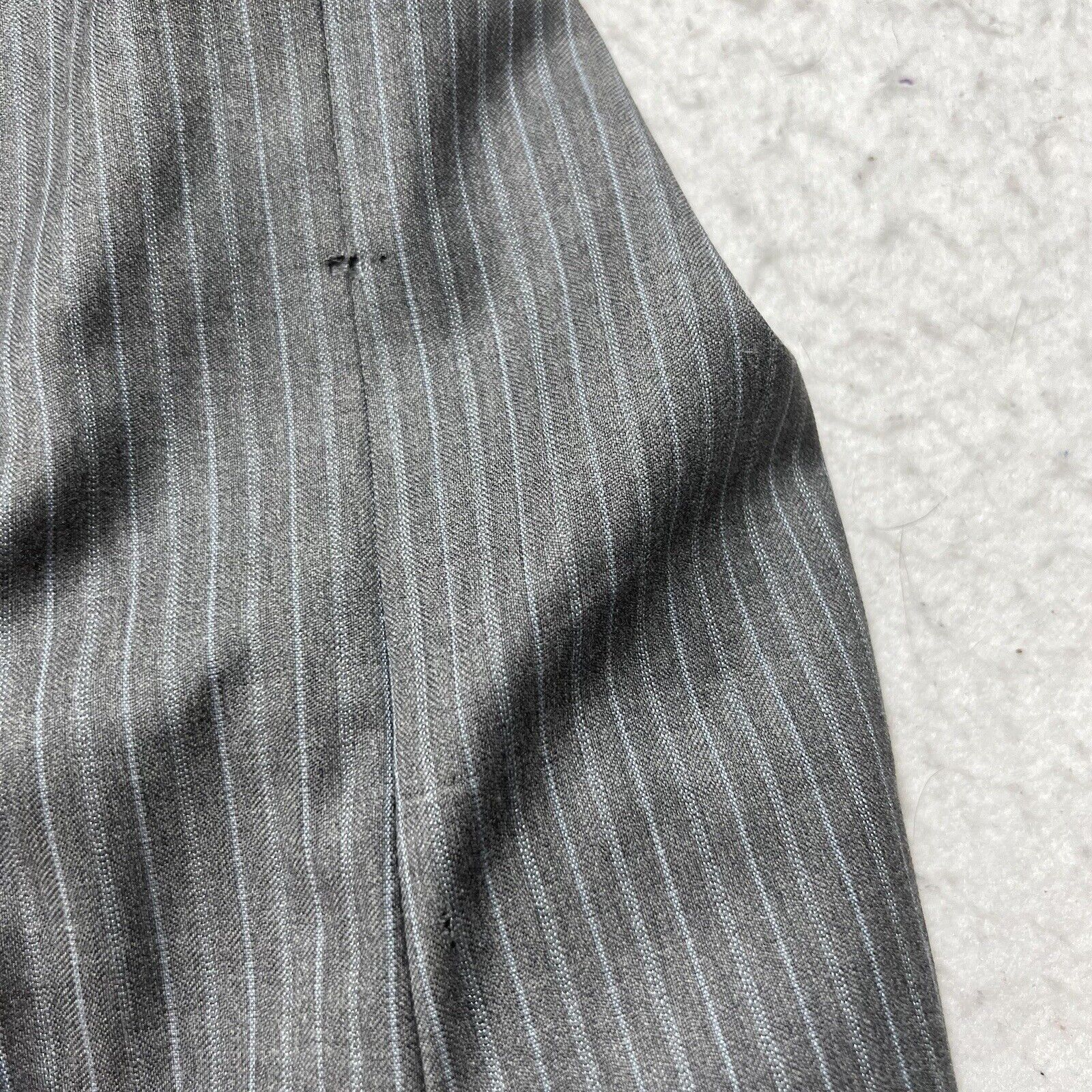 Hickey Freeman Hickey Freeman 44R Worsted Wool Gray Pinstripe Suit Jacket Size 44R - 7 Thumbnail
