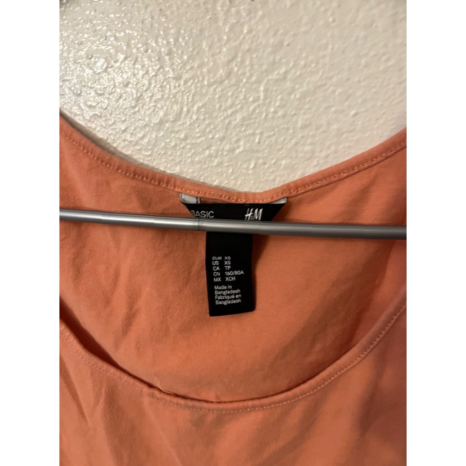 H&M H&M Basic Tank XS Orange Solid Women Tank Cotton,modal Sleeveless Camisole Shirt Top Buds Size XS / US 0-2 / IT 36-38 - 2 Thumbnail