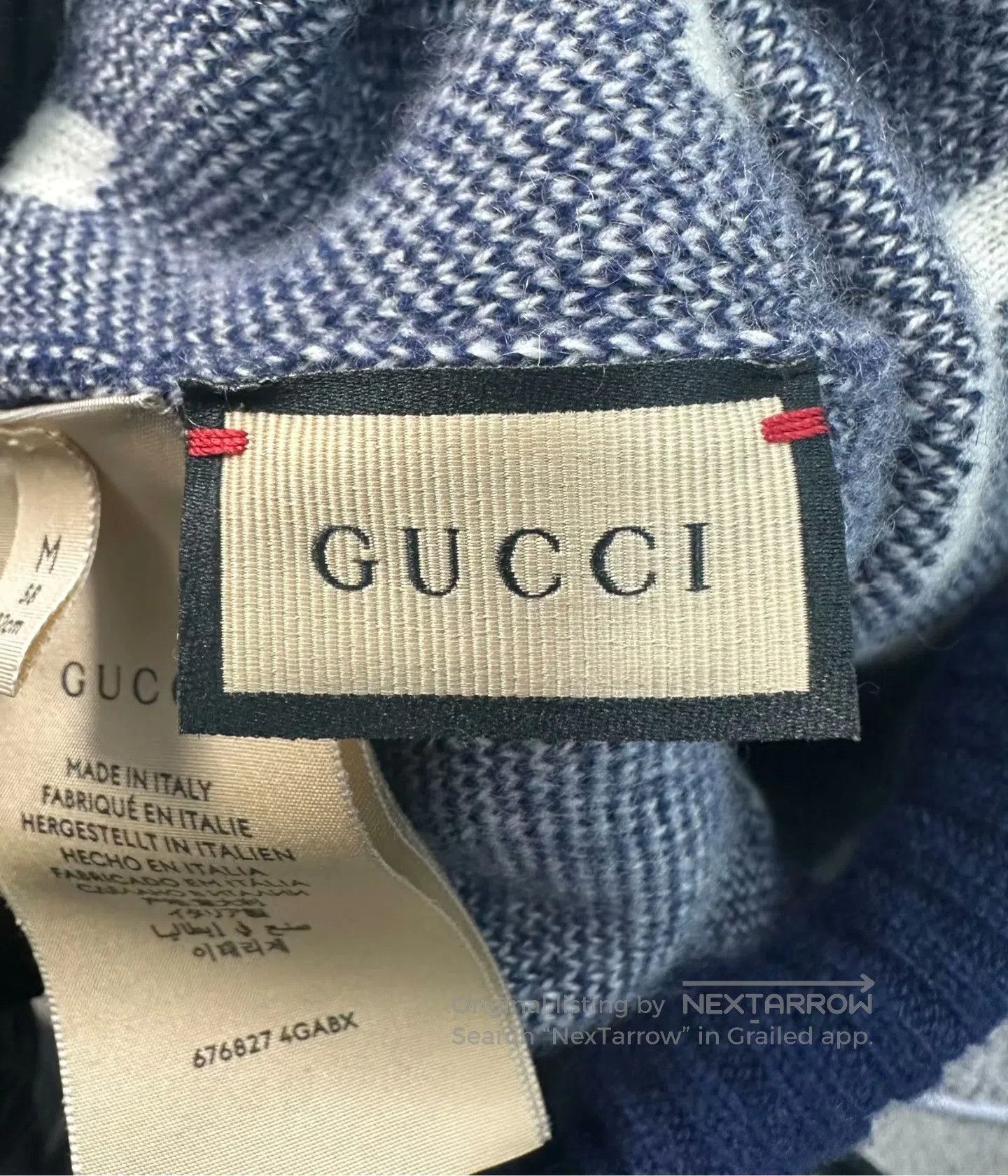 Gucci Guicci Blue Double G Letter Logo Cashmere Hat| Size ONE SIZE - 3 Thumbnail