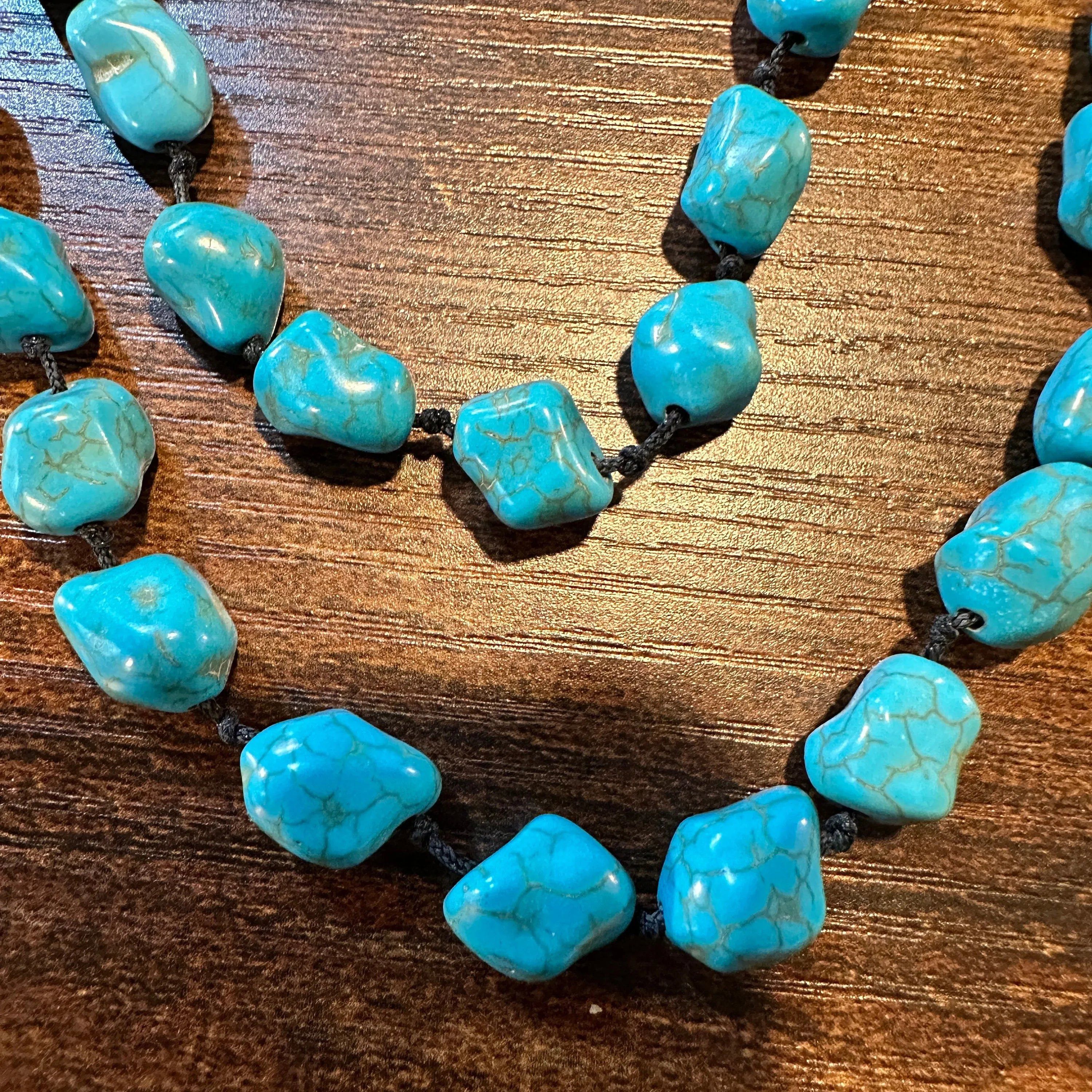 Other Handcrafted Boho Turquoise Stone Beaded Necklace, Double Wra Size ONE SIZE - 5 Thumbnail