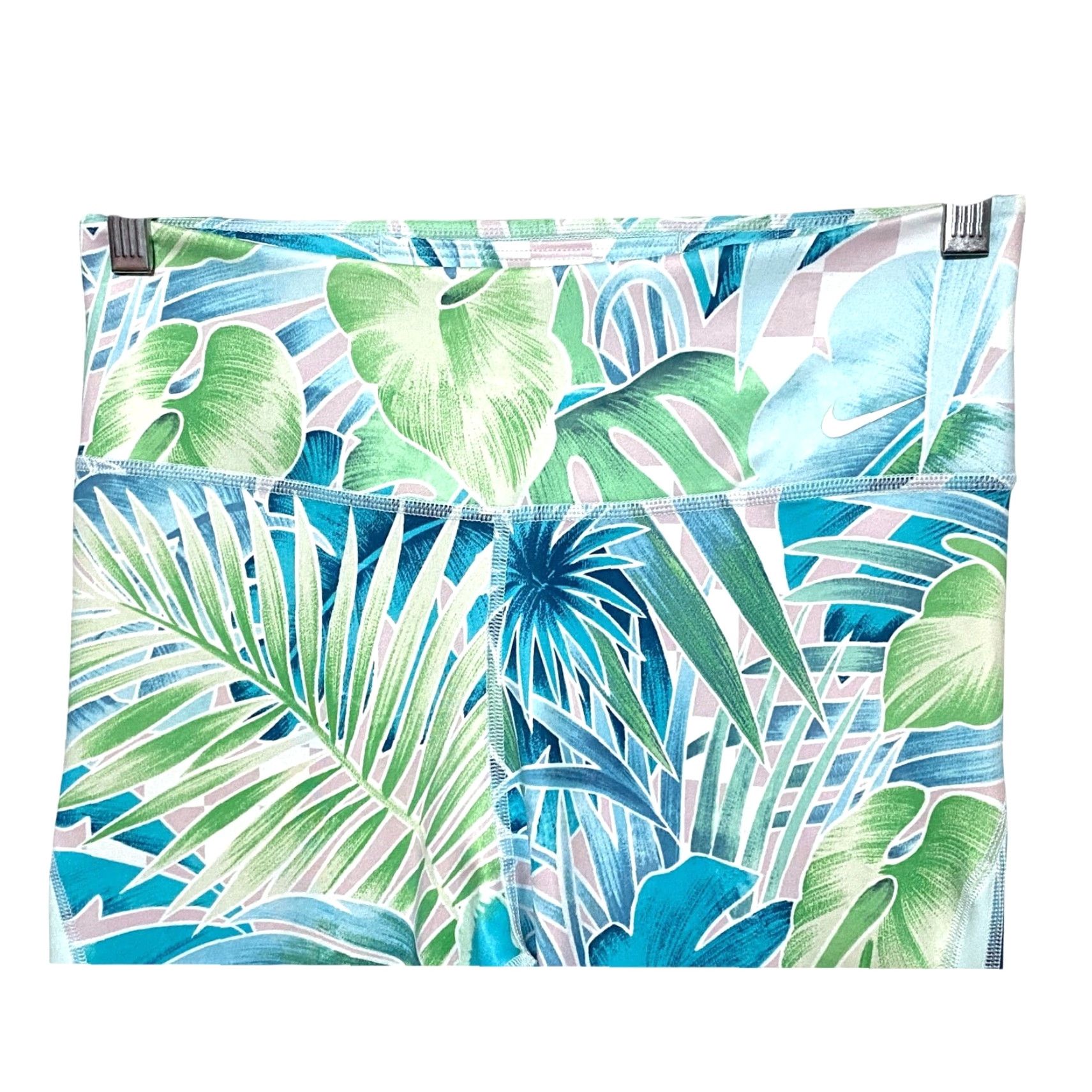 Nike Nike One Dri-Fit Leggings Womens M Tropical Vacation Resort Activewear Floral Beach Capri Pique Blue Size 32" / US 10 / IT 46 - 2 Thumbnail