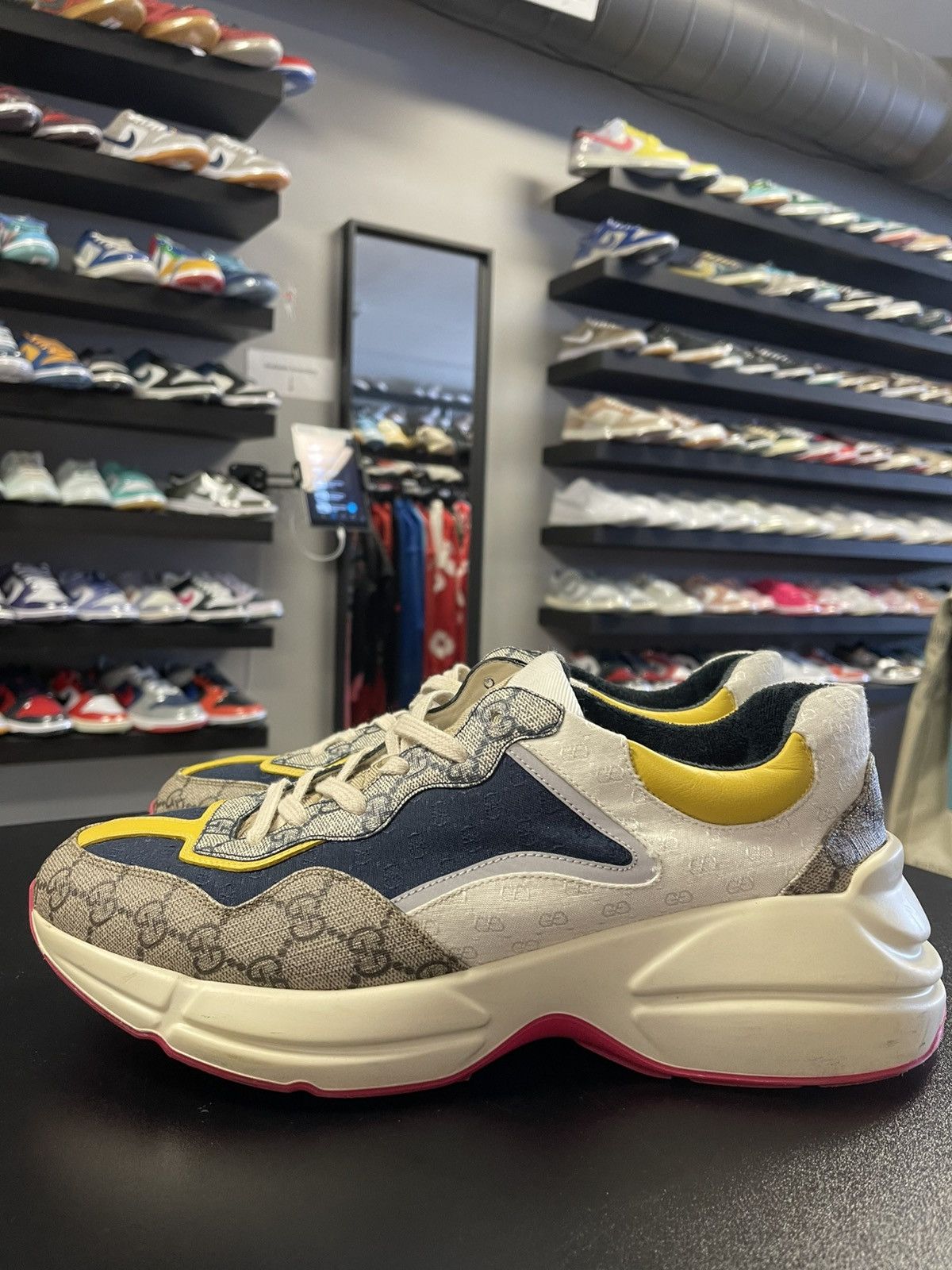 Gucci Size 10.5G/11US - Gucci GG Rhyton White/Yellow/Brown Men's Size US 11 / EU 44 - 1 Thumbnail