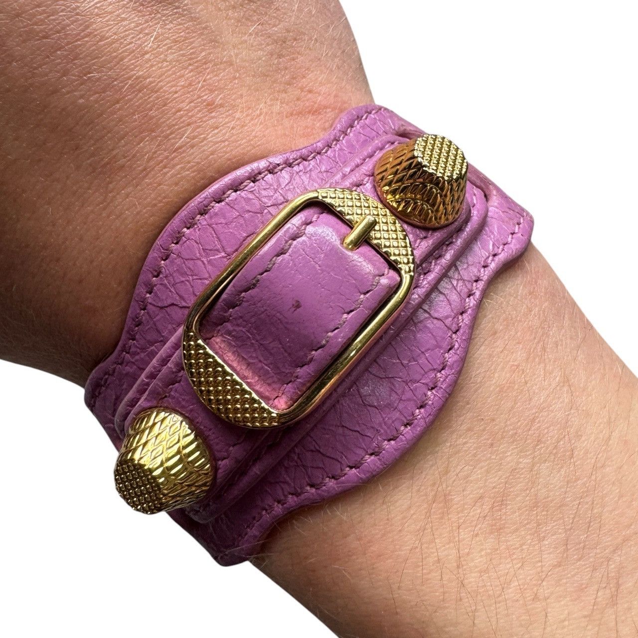 Balenciaga Balenciaga city bracelet pink with gold hardware size small Size ONE SIZE - 1 Thumbnail