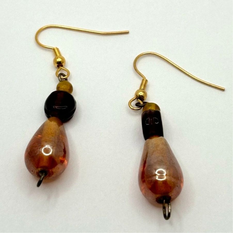 Other Brown & Gold Beaded Earrings Size ONE SIZE - 3 Thumbnail