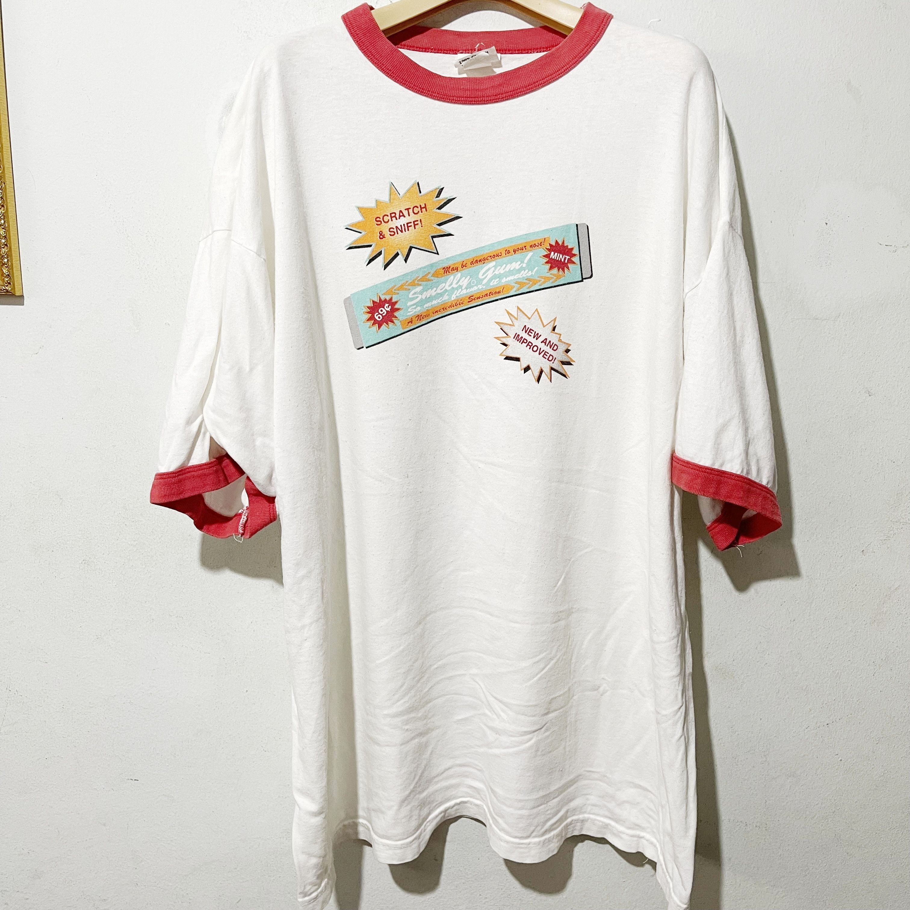 Vintage Vintage 90s Scratch and sniff Ringer Tee Size US XL / EU 56 / 4 - 1 Thumbnail