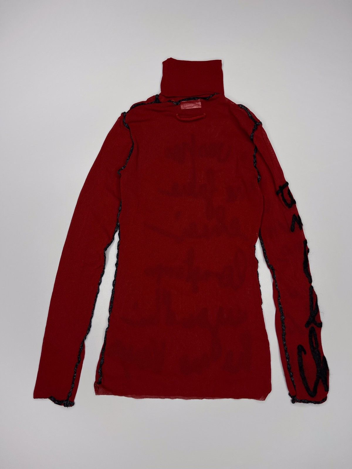 Jean Paul Gaultier RARE GRAIL Jean Paul Gaultier Script Mesh Thank Top FW01 Size S / US 4 / IT 40 - 10 Thumbnail