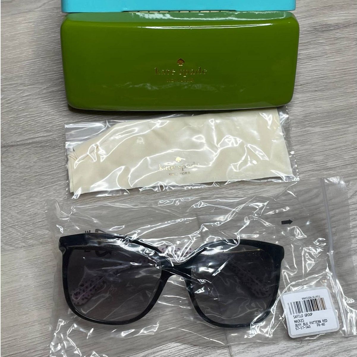 Kate Spade Kate Spade Mackenzee Square Sunglasses, Black Pattern Size ONE SIZE - 11 Thumbnail
