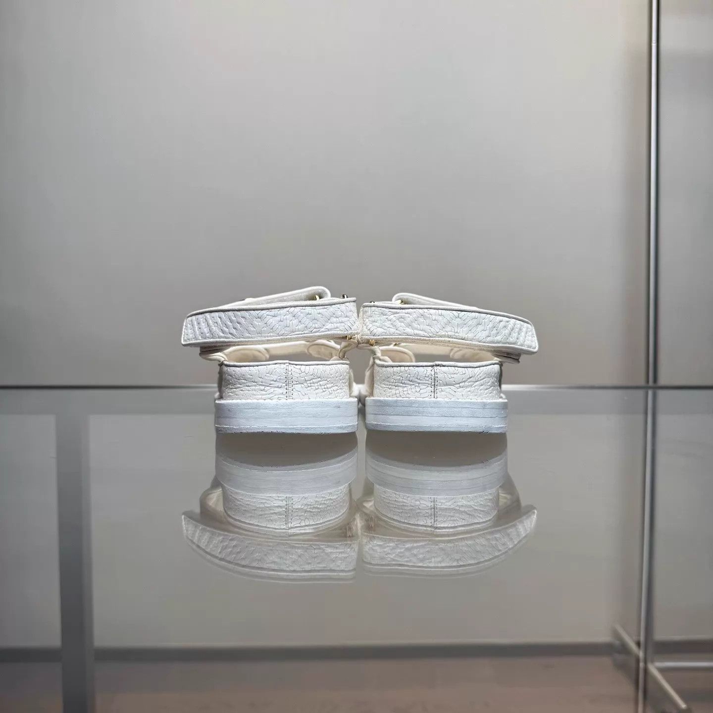 Chanel Chanel White Coin Velcro Sandals EUR 37 98 Size US 6.5 / IT 36.5 - 4 Thumbnail