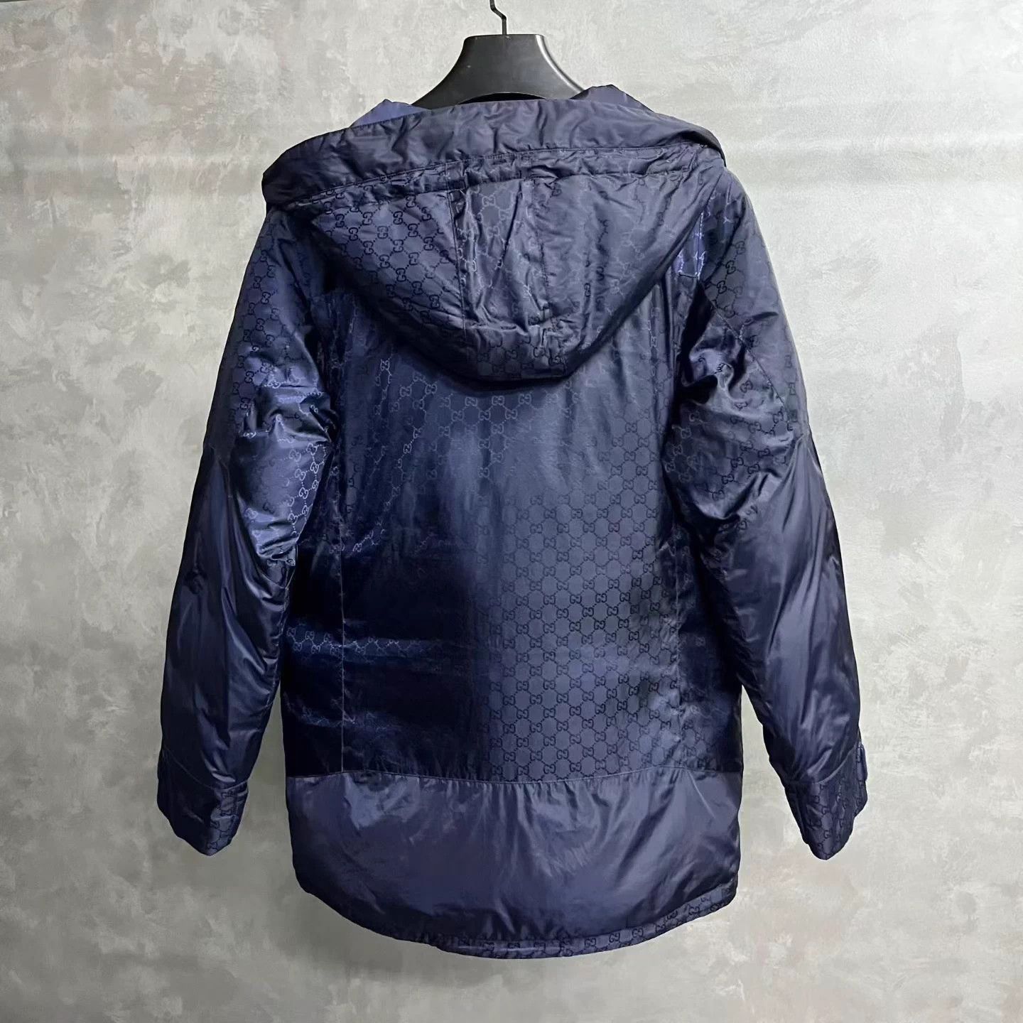 Gucci Gucci navy all-over print hooded down jacket 46 Size US S / EU 44-46 / 1 - 2 Thumbnail