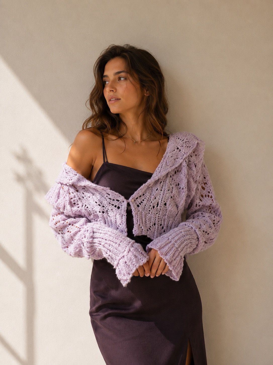 Free People 🎉LAST PIECE🎉FREE PEOPLE Avery Cardi in Orchid Dust Size M / US 6-8 / IT 42-44 - 1 Thumbnail