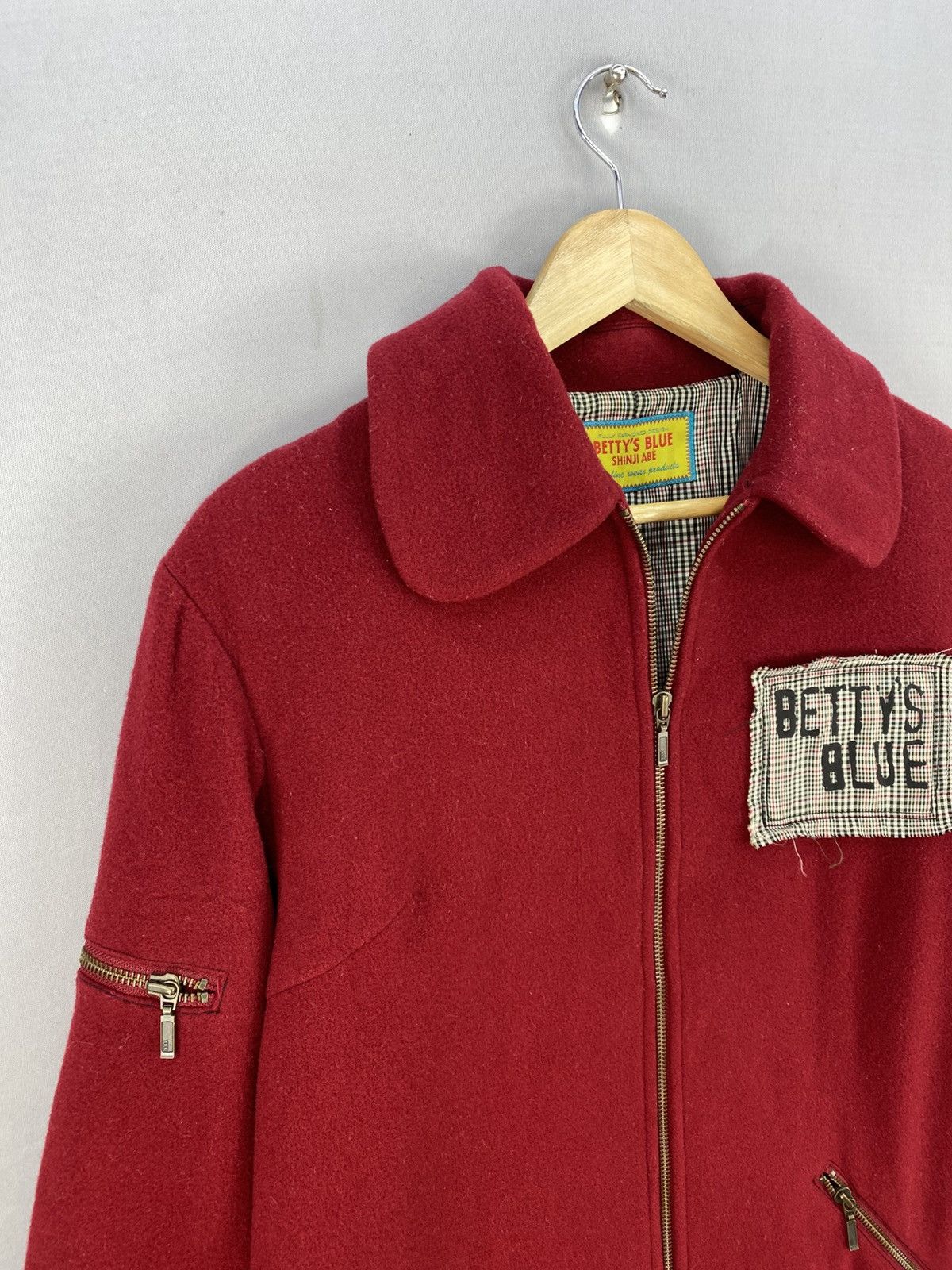 Japanese Brand Vintage Betty’s Blue Shinji Abe Wool Down Jacket Size US M / EU 48-50 / 2 - 2 Thumbnail