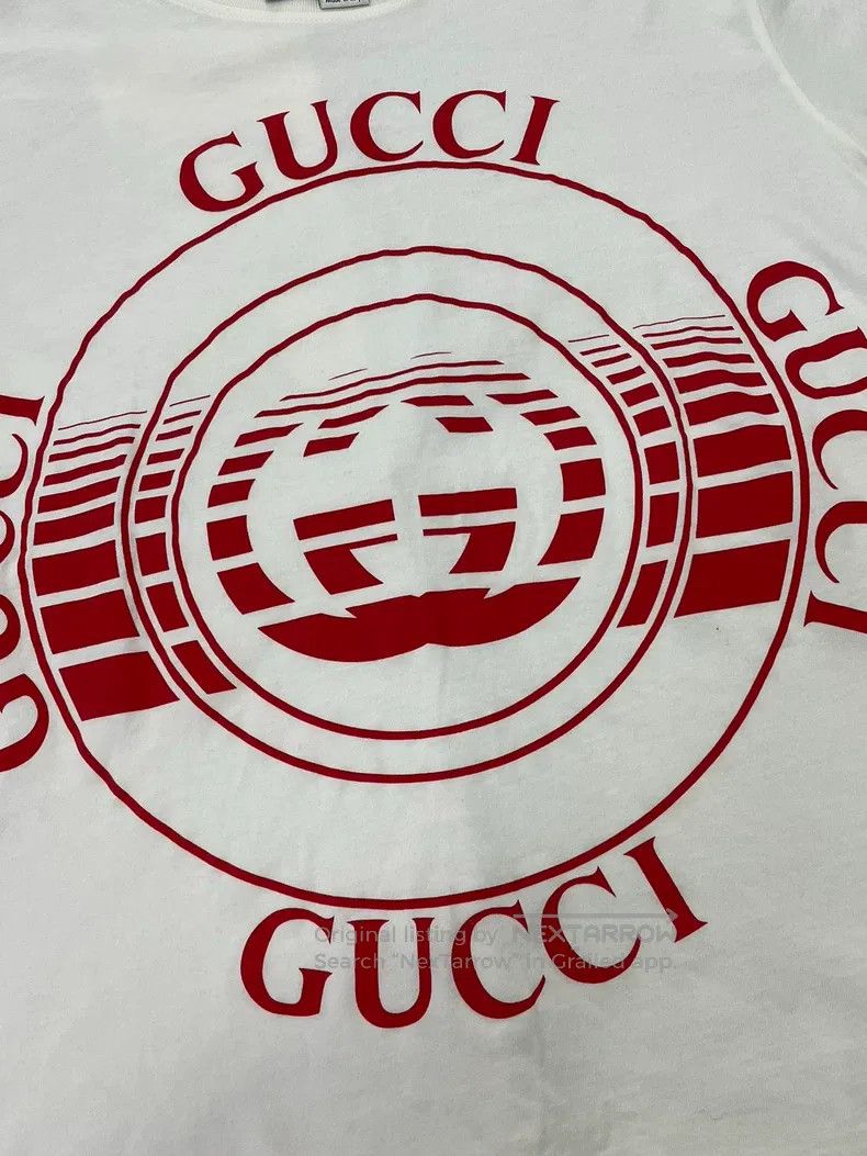 Gucci Gucci White and red letter logo short-sleeved T-shirt Size US XS / EU 42 / 0 - 2 Thumbnail